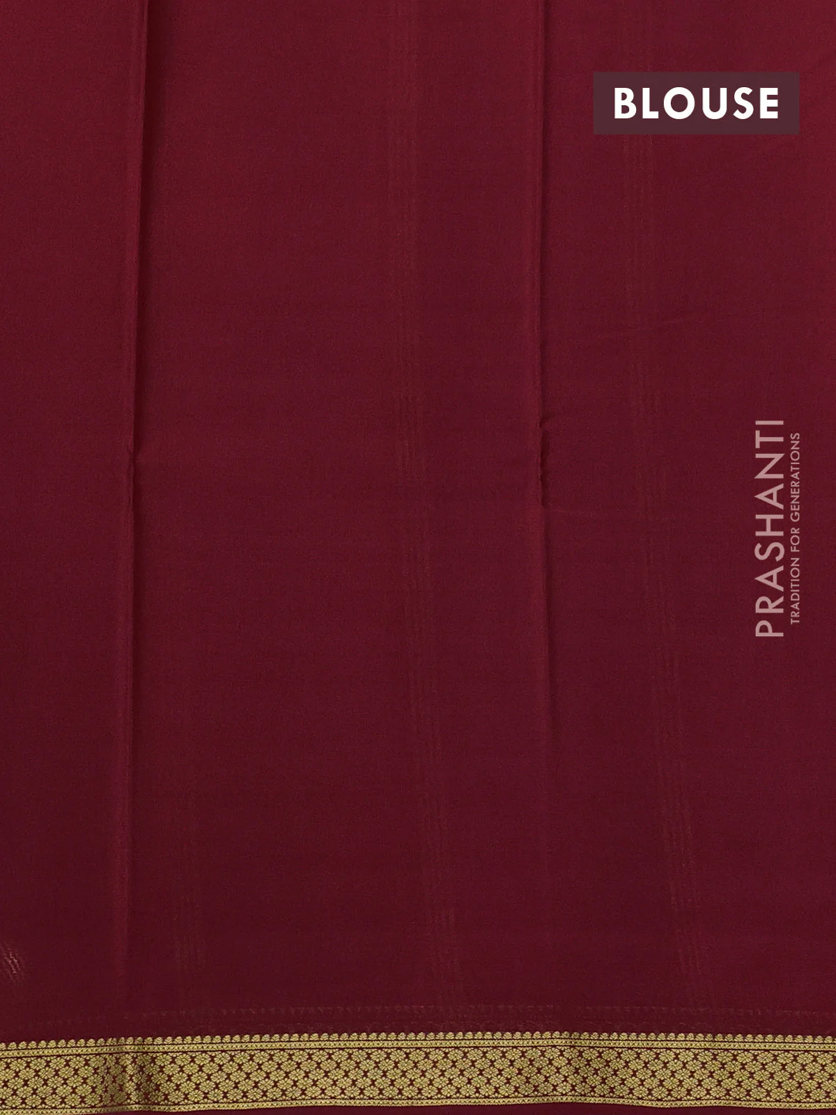 Pure mysore silk saree navy blue and maroon with plain body and zari woven border - Image 3
