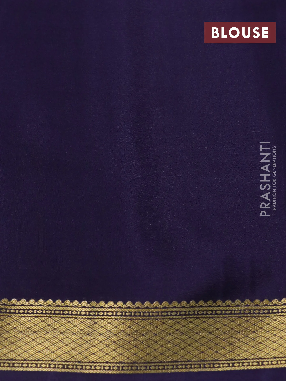 Pure mysore silk saree navy blue and teal blue shade with zari weaves and long kalamkari printed zari border - Image 4