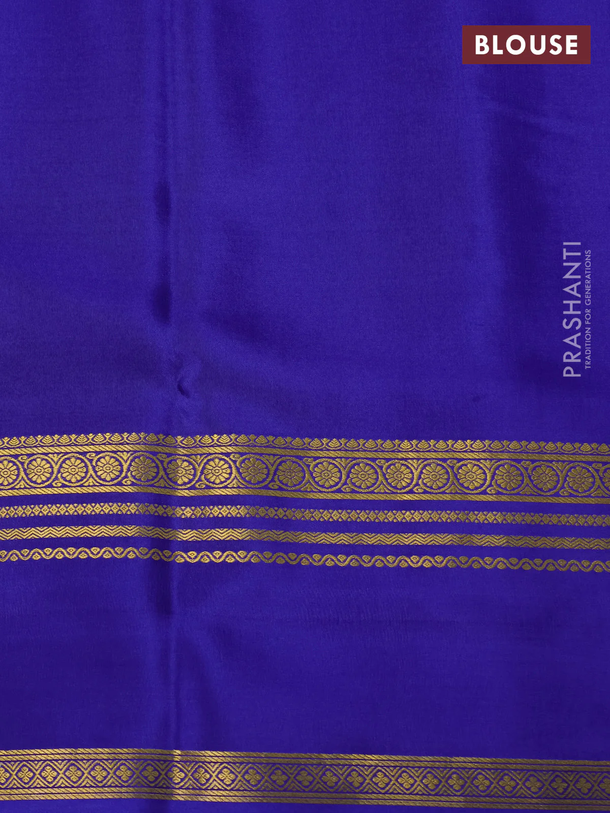 Pure mysore silk saree off white and blue with allover shibori prints and rettapet zari woven border - Image 4