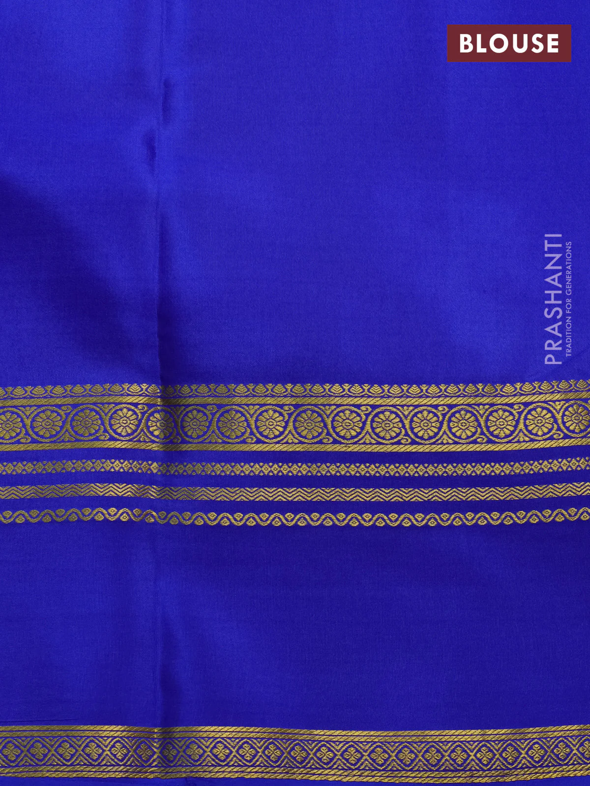 Pure mysore silk saree off white and blue with allover shibori prints and rettapet zari woven border - Image 4