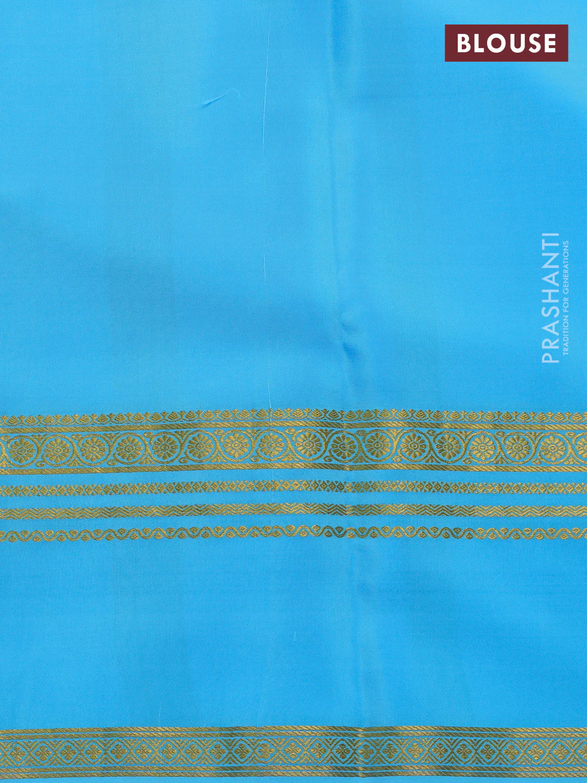 Pure mysore silk saree off white and light blue with allover shibori prints and rettapet zari woven border - Image 4