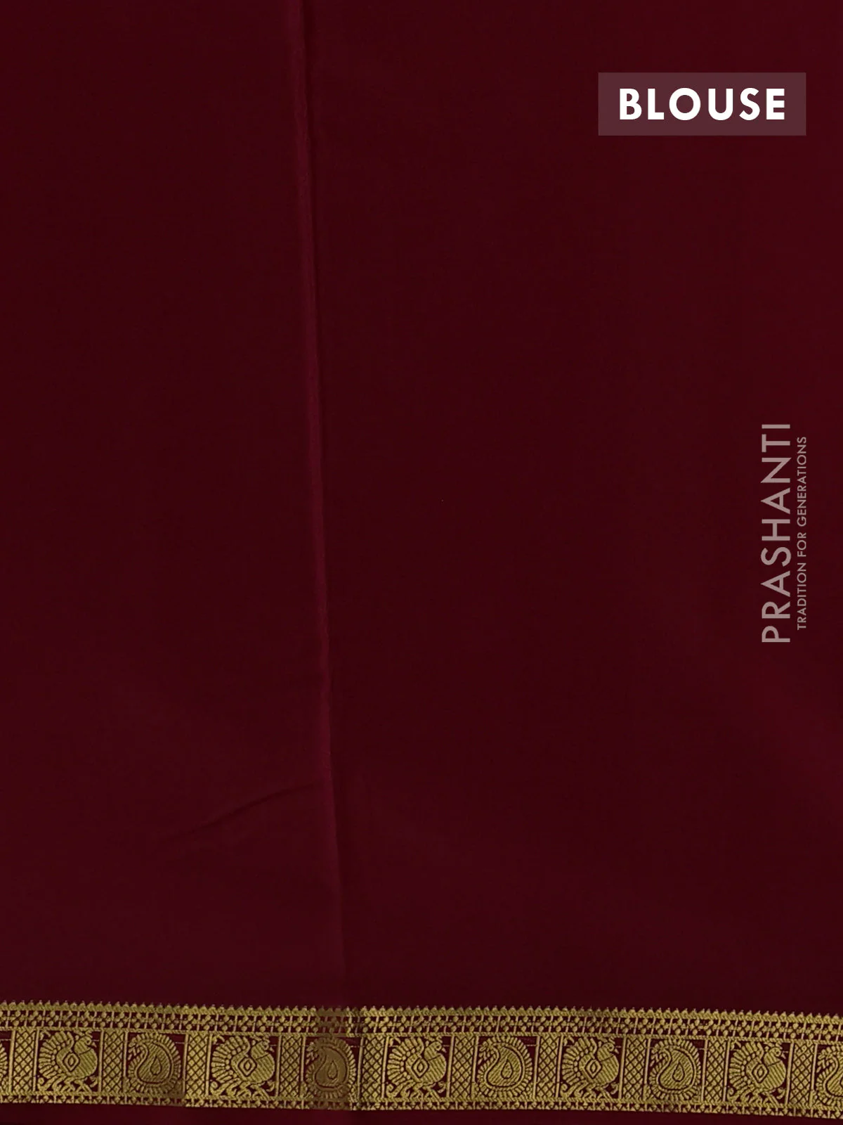 Pure mysore silk saree off white and maroon with allover zari stripes pattern & buttas and zari woven border - Image 3