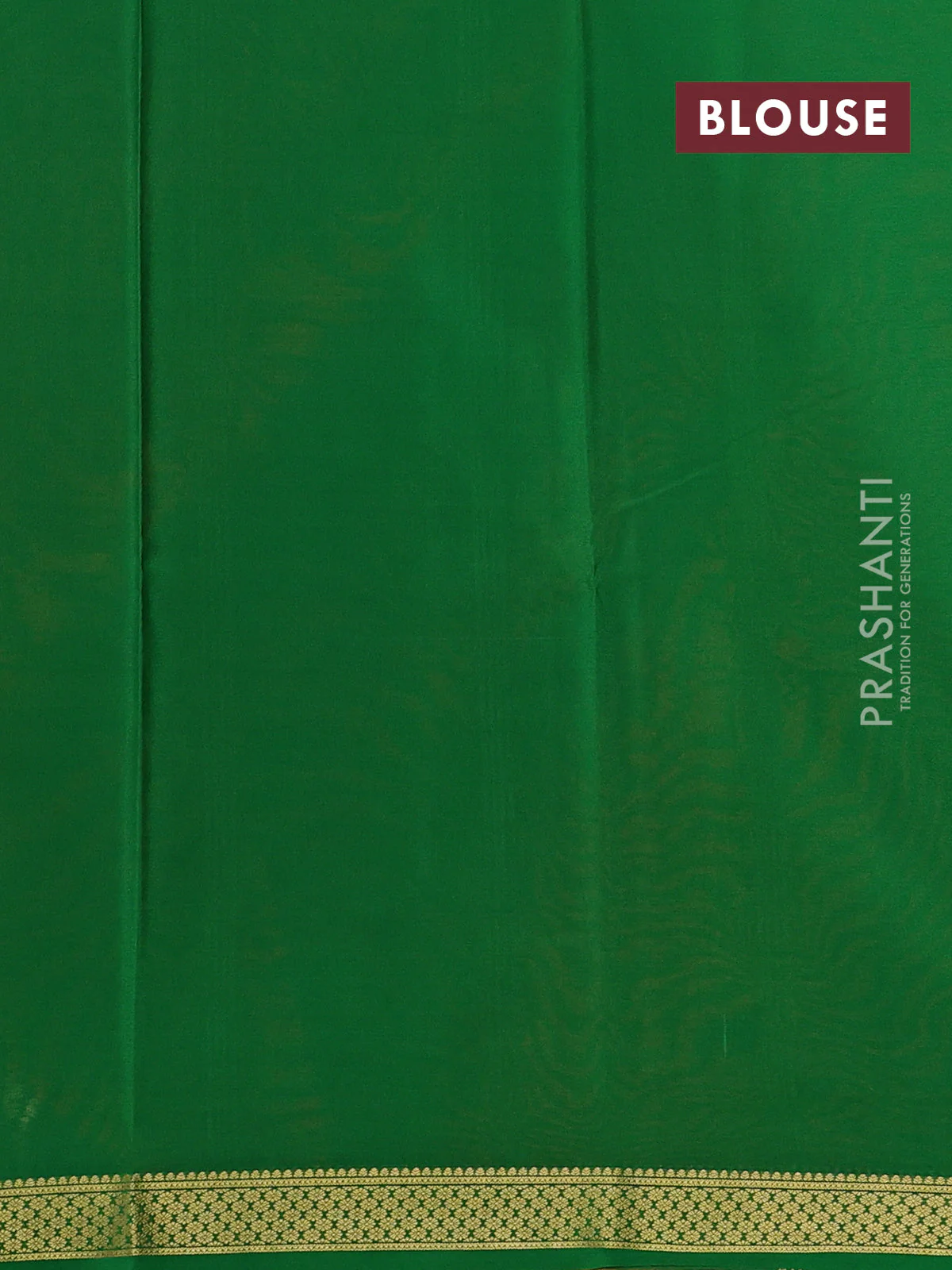 Pure mysore silk saree orange and green with plain body and zari woven border - Image 3