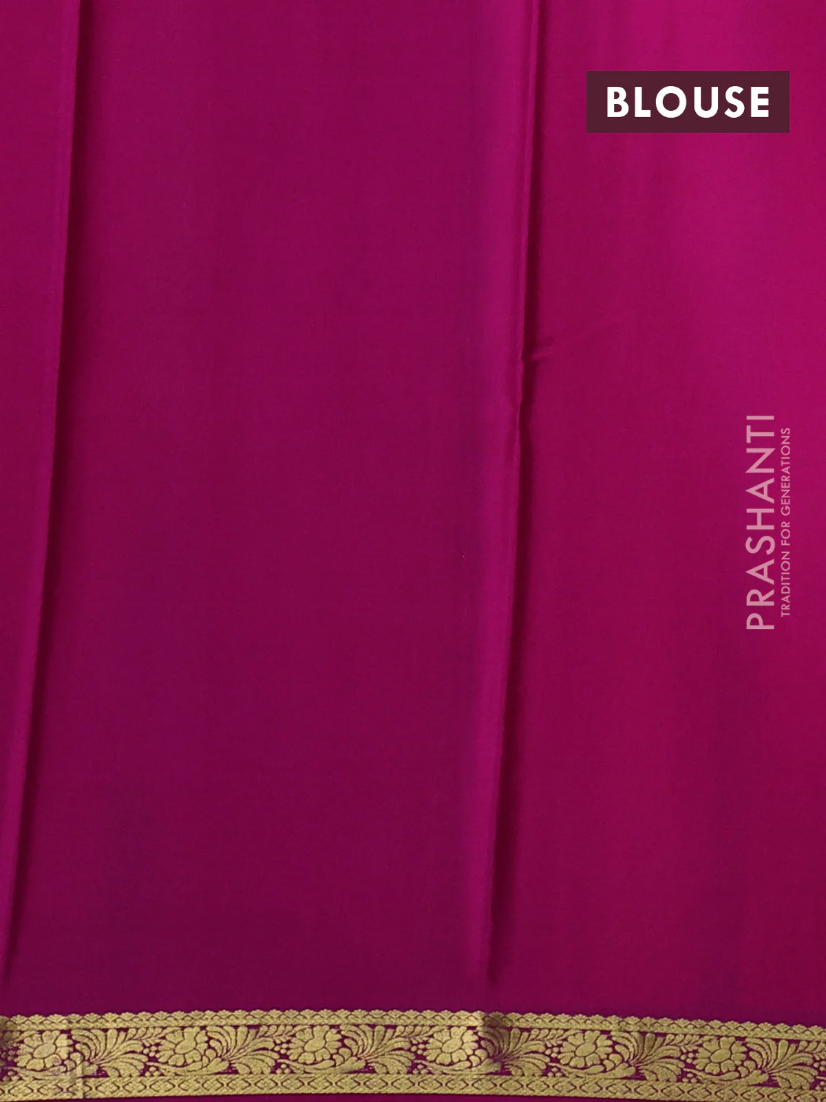 Pure mysore silk saree orange and magenta pink with plain body and zari woven border - Image 3