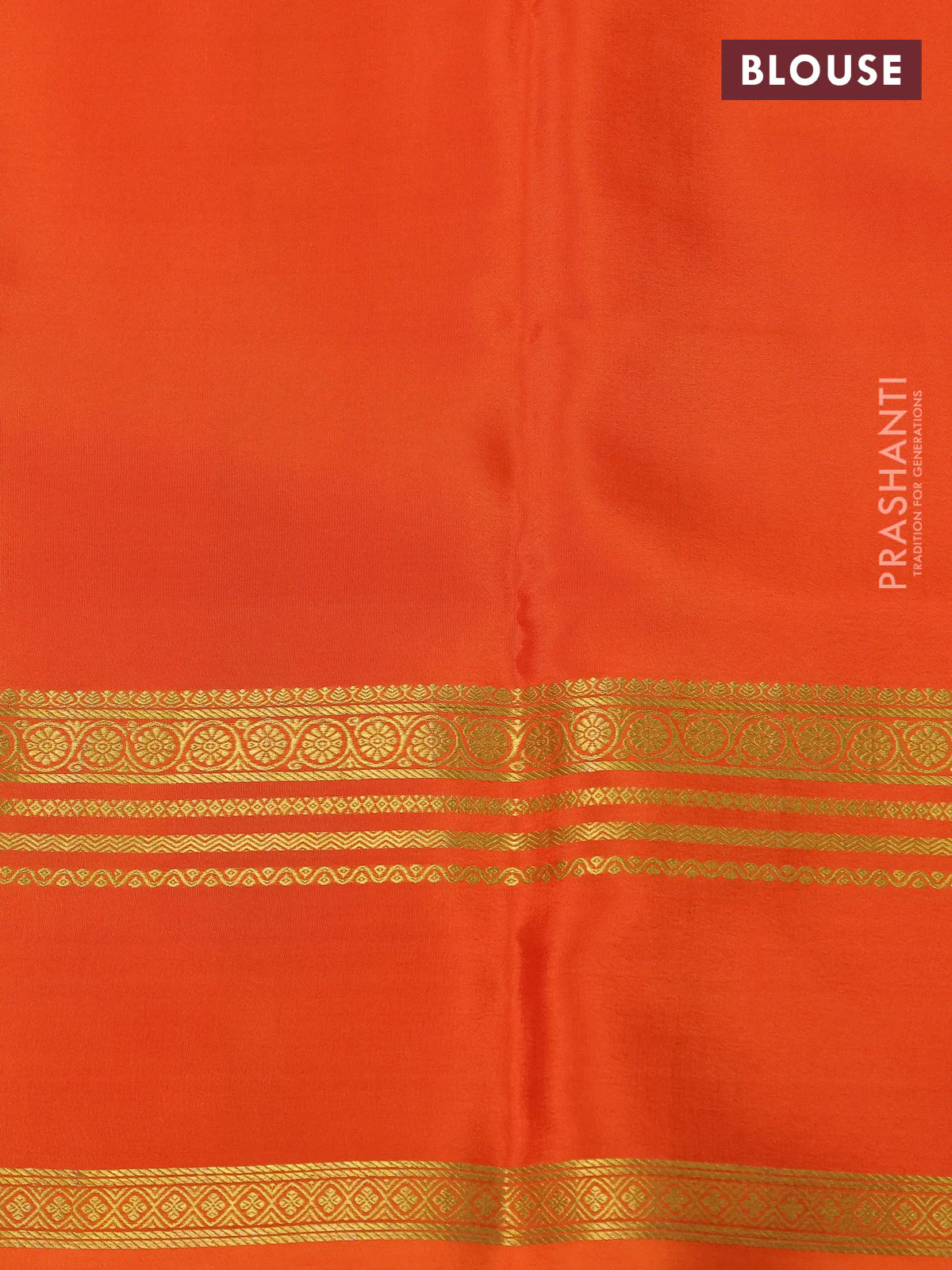 Pure mysore silk saree pale orange and orange with allover shibori prints and rettapet zari woven border - Image 4