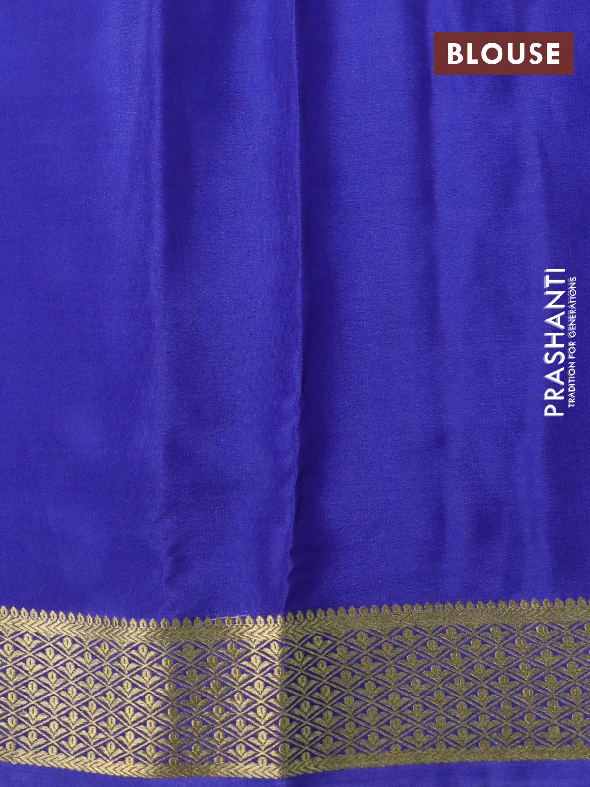 Pure mysore silk saree pastel blue and blue with allover digital prints and long zari woven border - Image 4