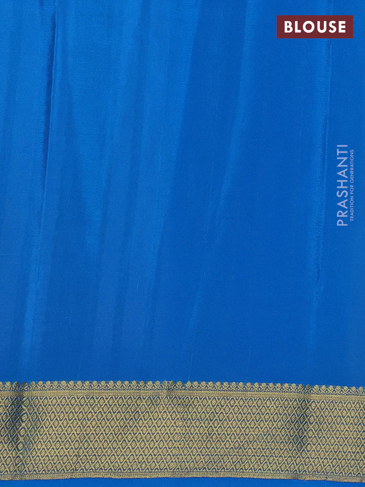 Pure mysore silk saree pastel peach and cs blue with allover zari woven buttas and zari woven border - Image 3