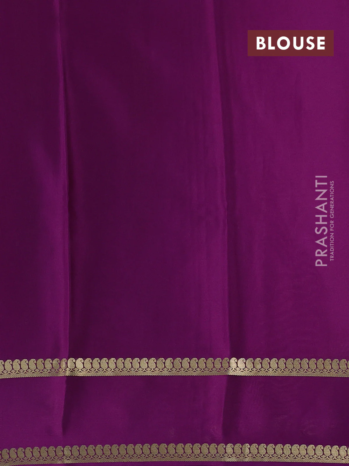 Pure mysore silk saree pastel purple and purple with plain body and rettapet zari woven border - Image 3