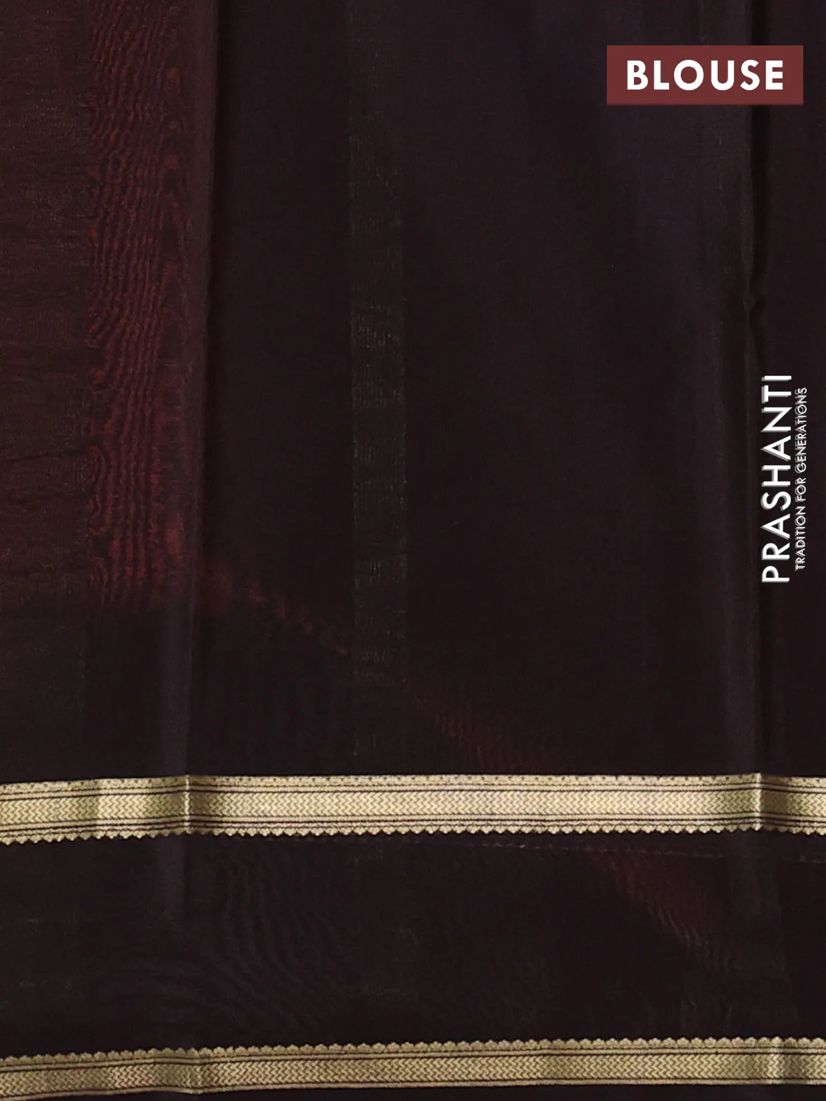 Pure mysore silk saree peach orange and coffee brown with allover zari woven checked pattern and rettapet zari woven border - Image 3
