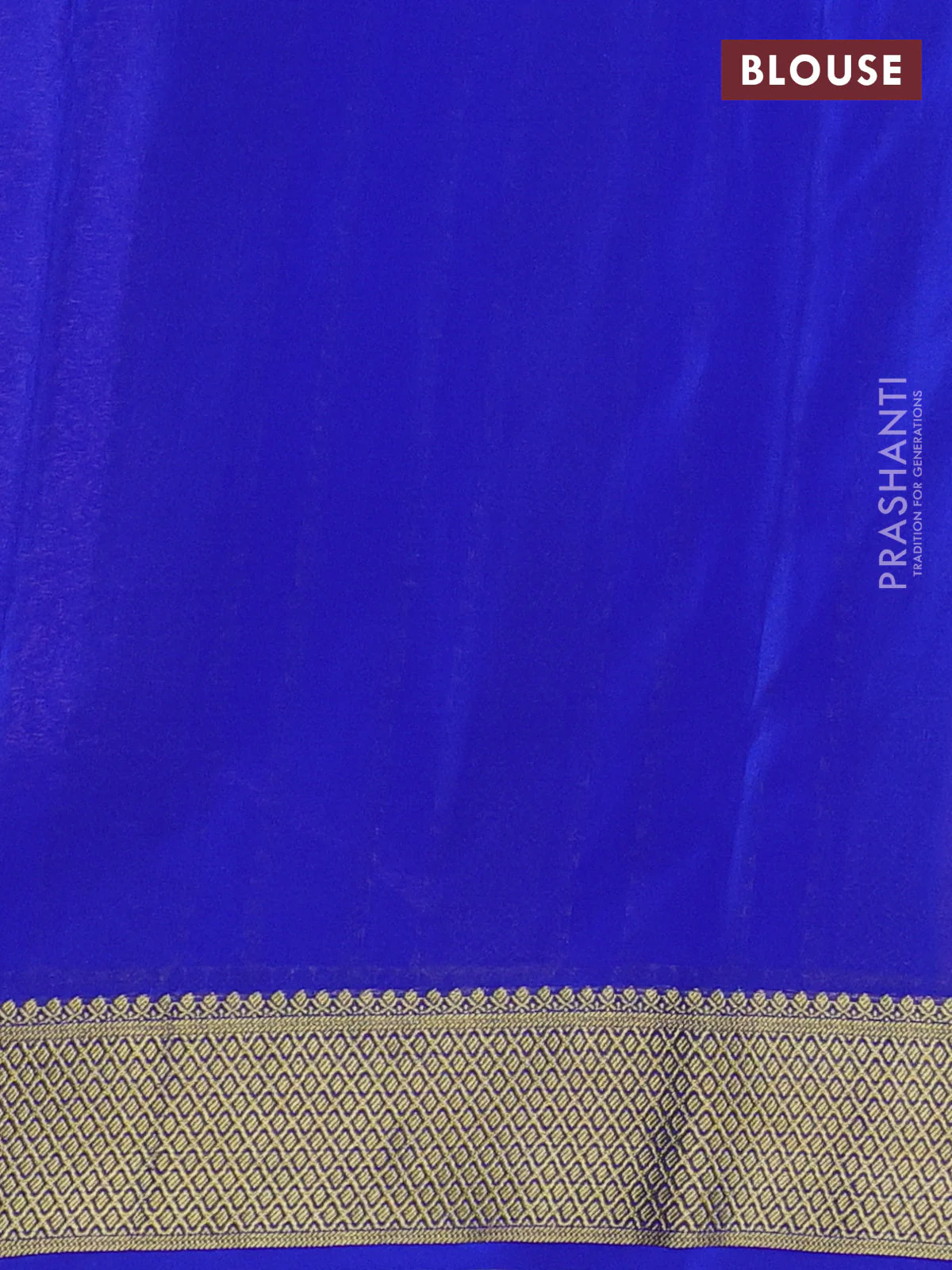 Pure mysore silk saree peach pink and blue with allover zari woven buttas and zari woven border - Image 3