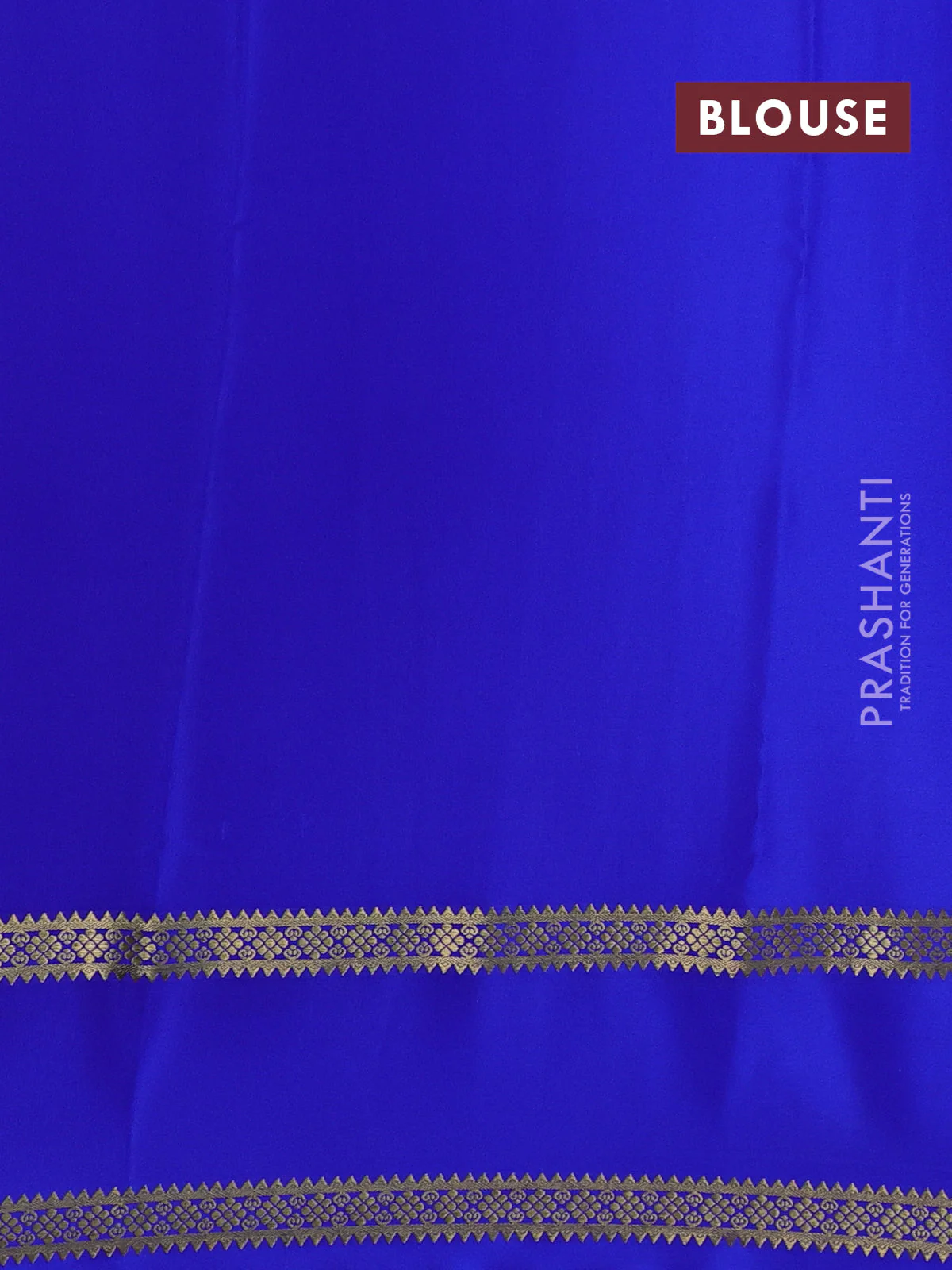 Pure mysore silk saree peach pink and blue with plain body and rettapet zari woven border - Image 3