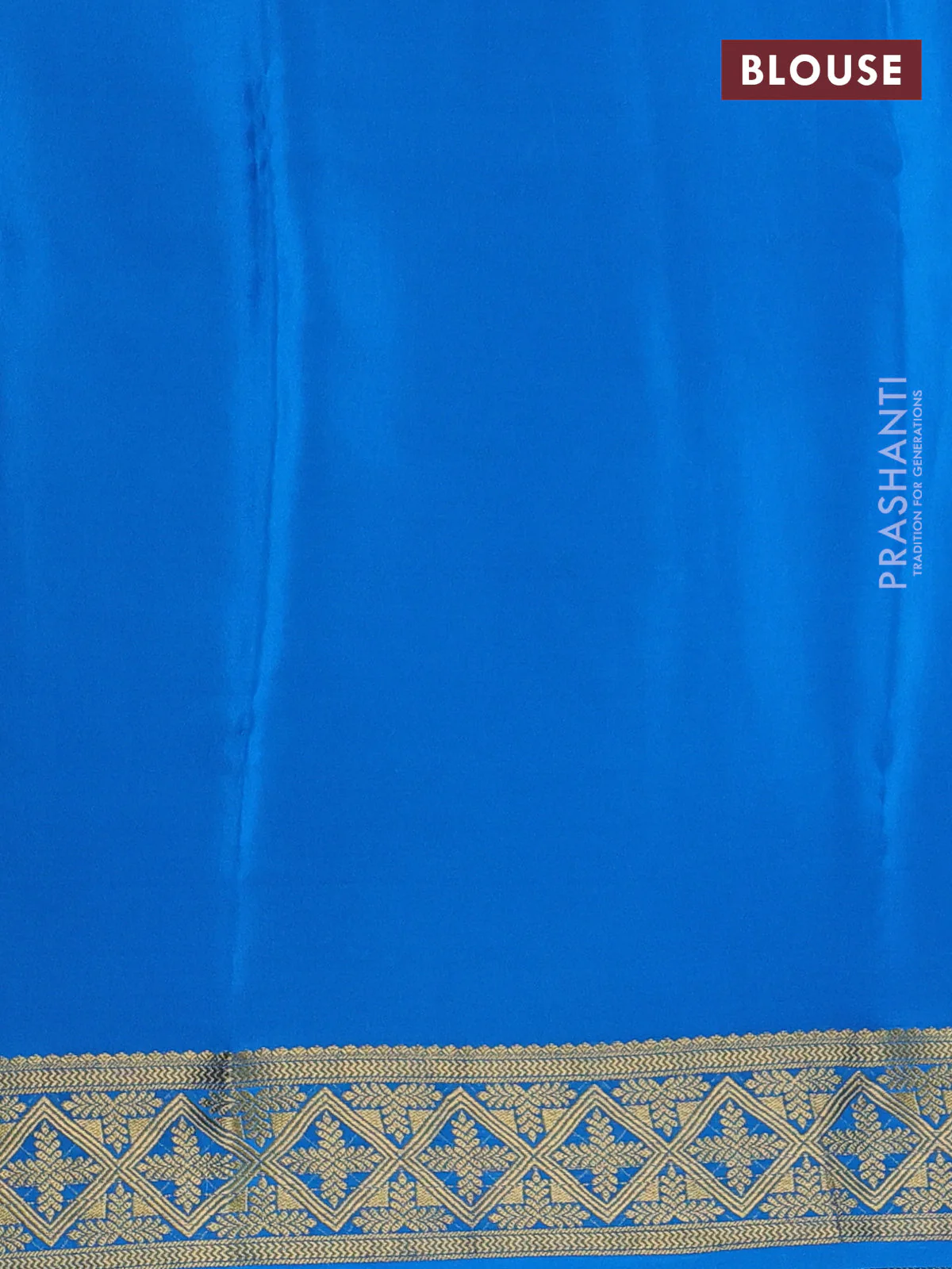 Pure mysore silk saree peach pink and cs blue with allover zari checks & buttas and long rich zari woven border - Image 3