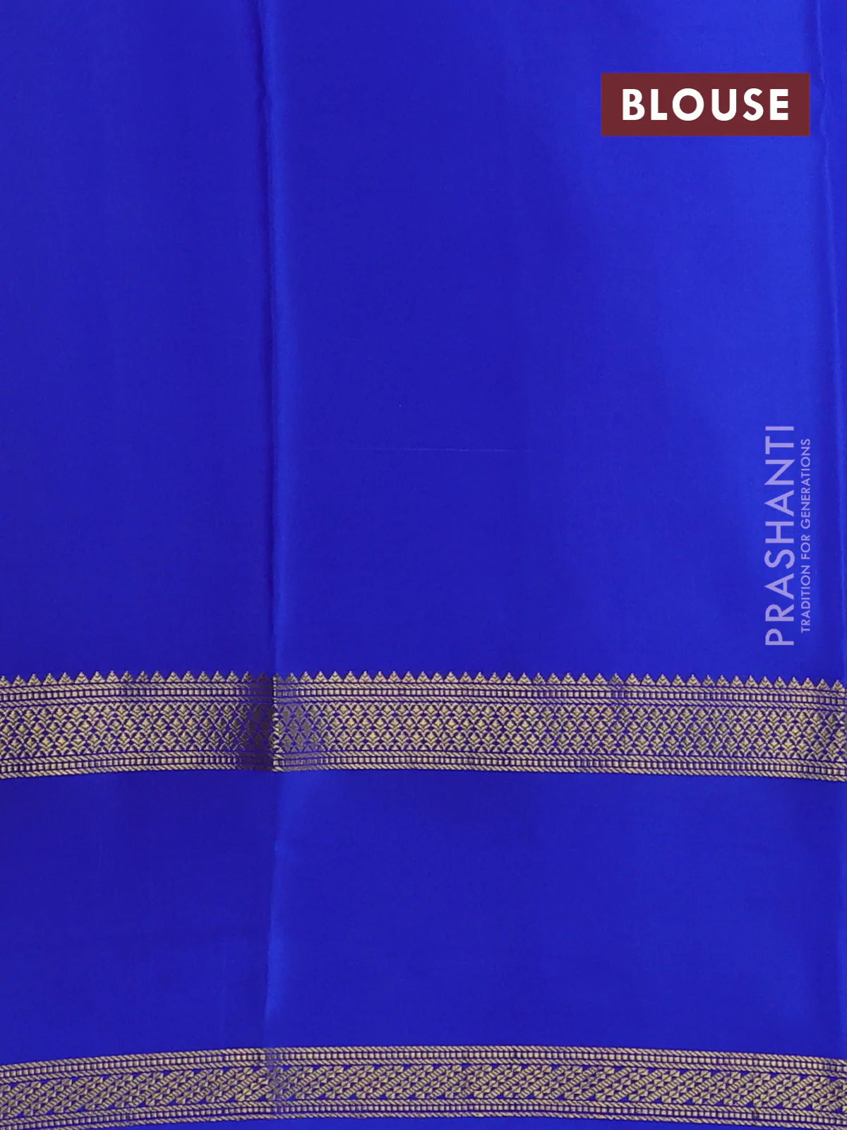 Pure mysore silk saree peach pink and royal blue with allover zari woven checked pattern and rettapet zari woven border - Image 3