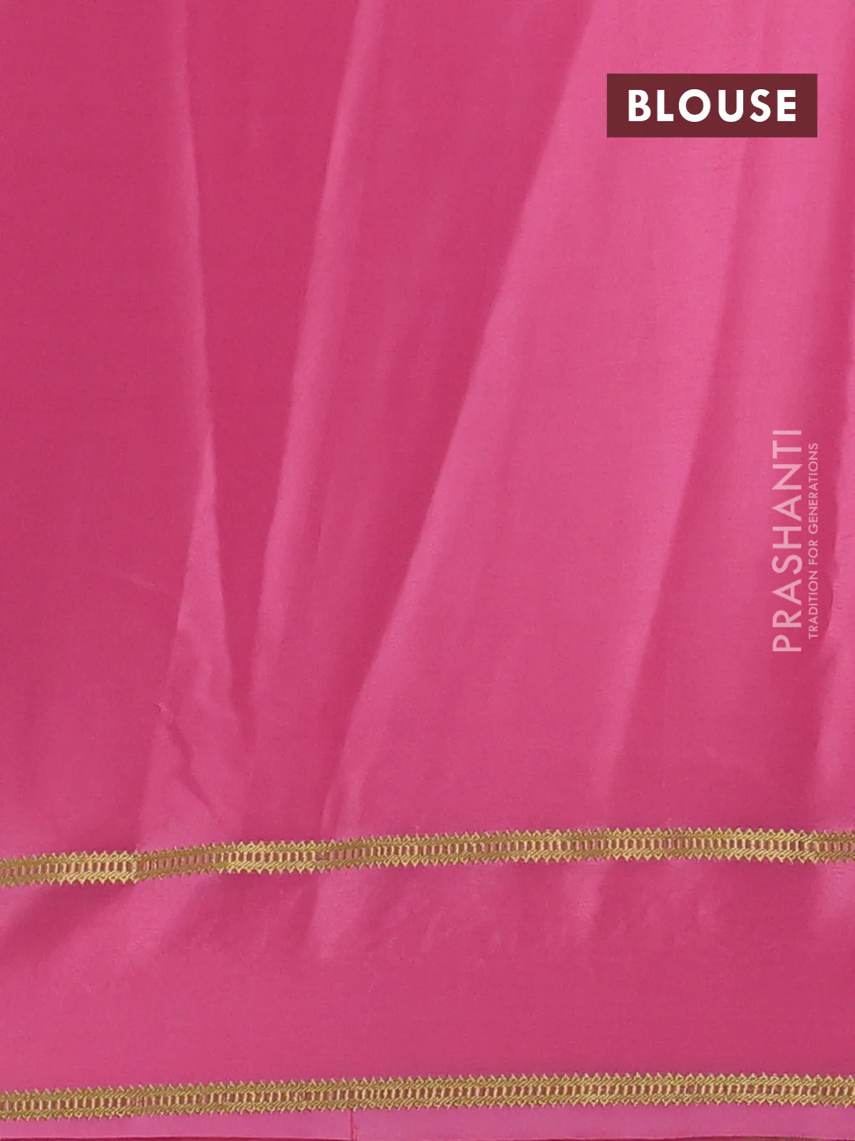 Pure mysore silk saree peach pink with plain body and floral embroidered zari border - Image 3