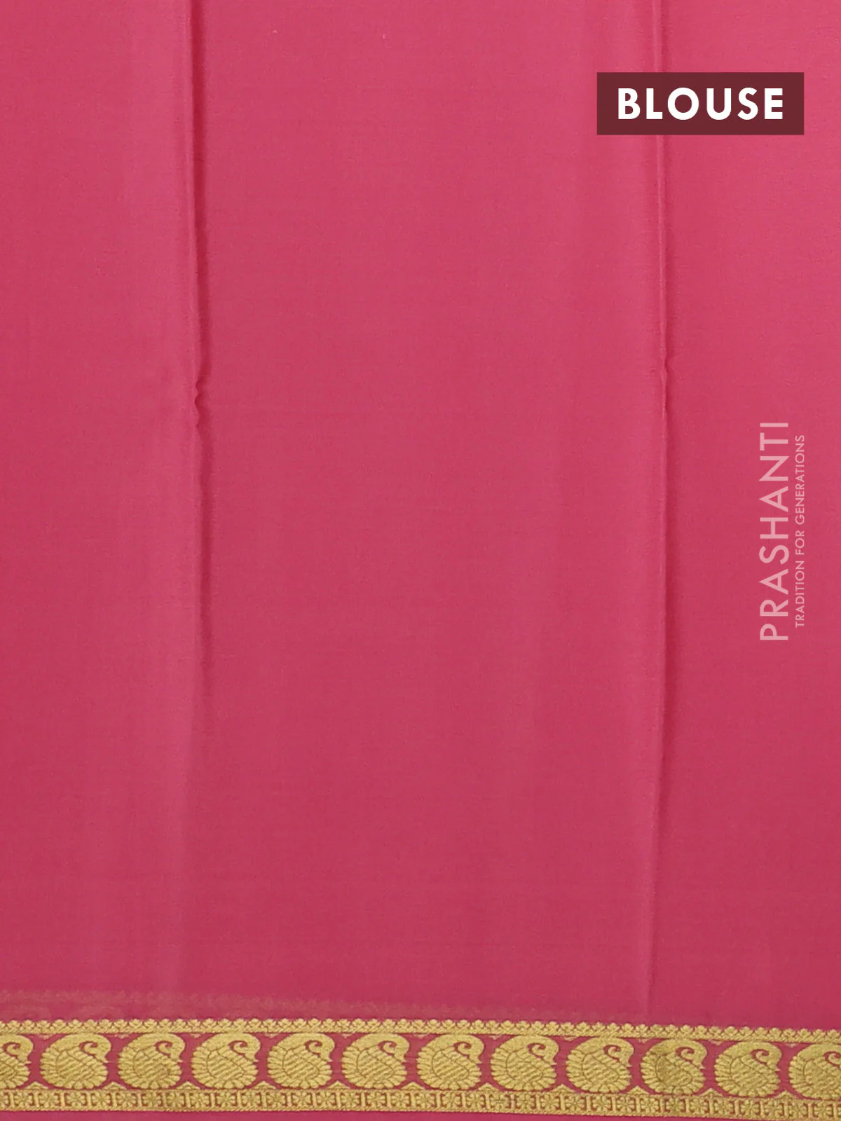 Pure mysore silk saree peach pink with plain body and paisley zari woven border - Image 3
