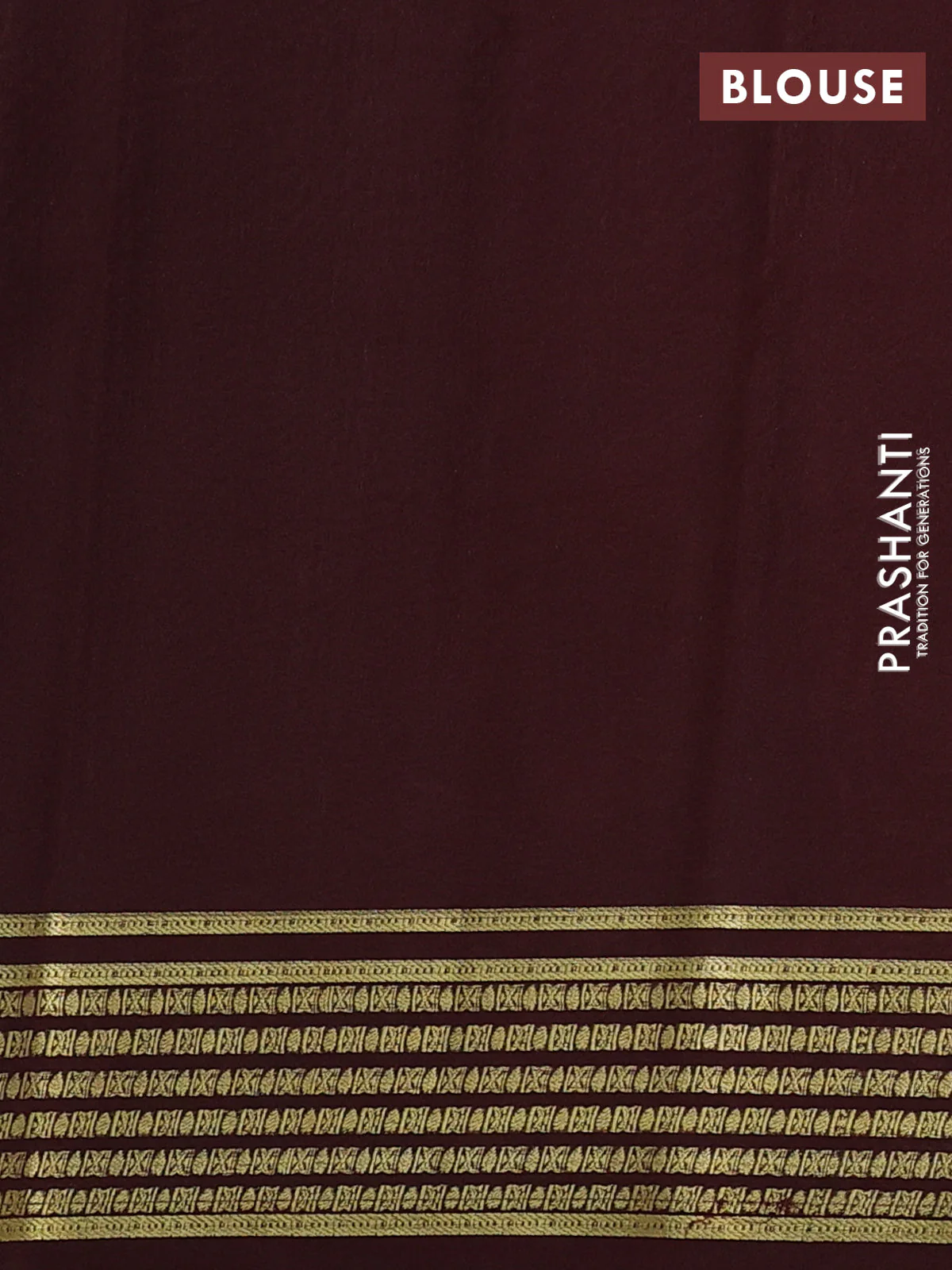 Pure mysore silk saree peach shade and coffee brown with plain body and zari woven border - Image 3