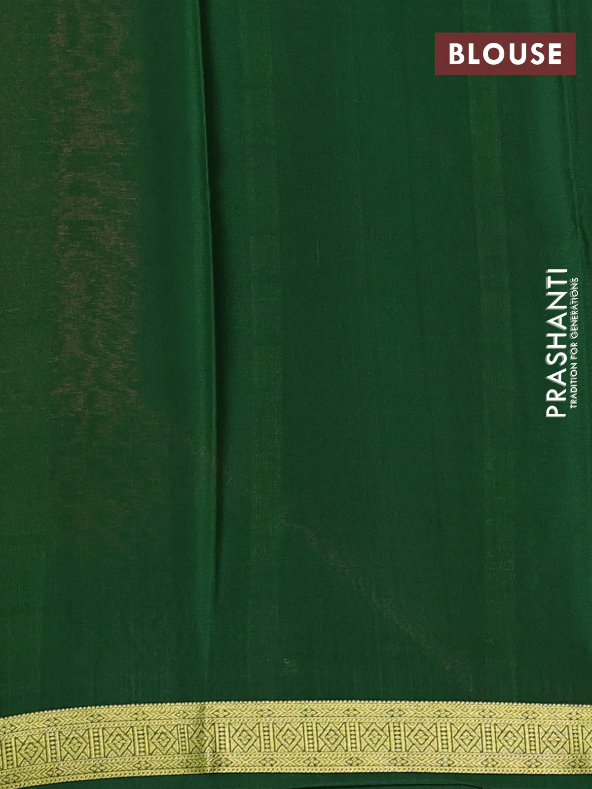 Pure mysore silk saree peach shade and green with plain body and zari woven border - Image 3