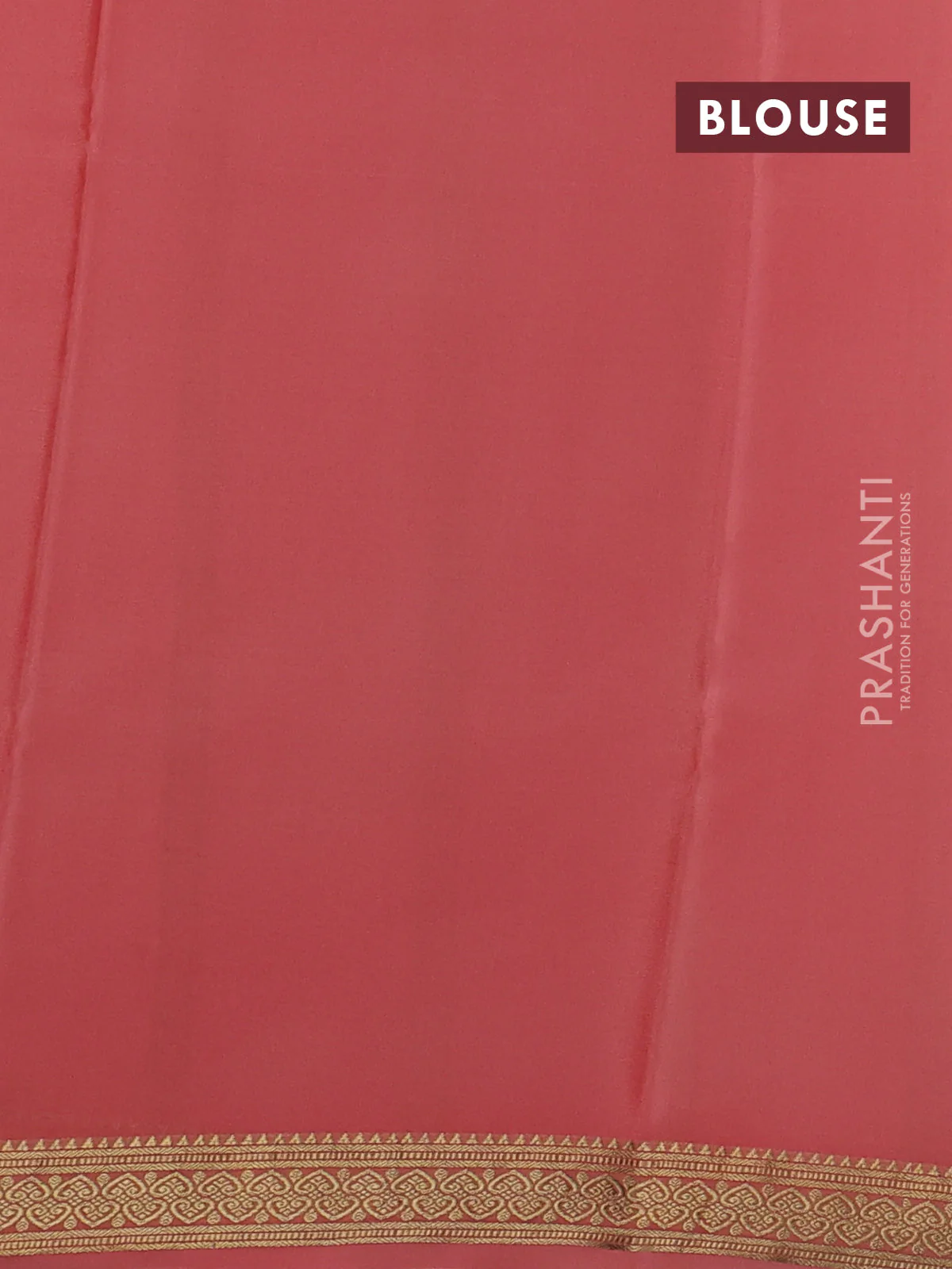 Pure mysore silk saree peach shade with allover zari small checked pattern and zari woven border - Image 3