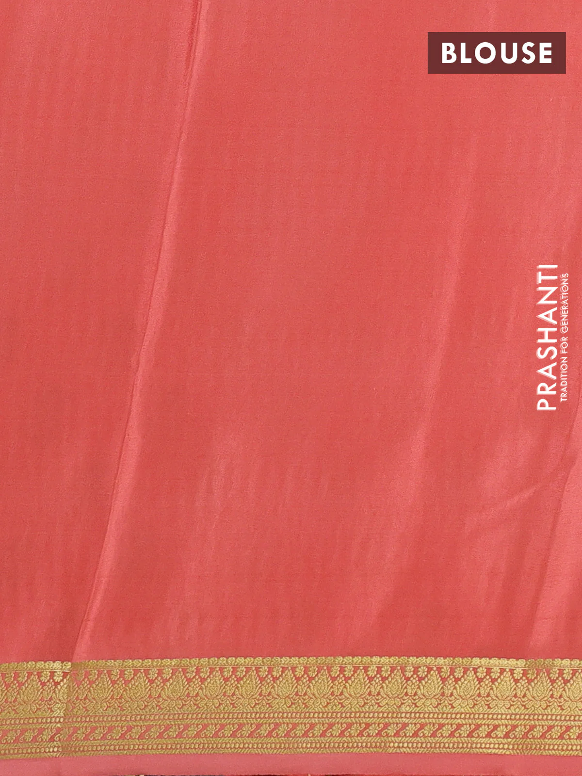 Pure mysore silk saree peach shade with allover zari woven buttas and zari woven border - Image 3