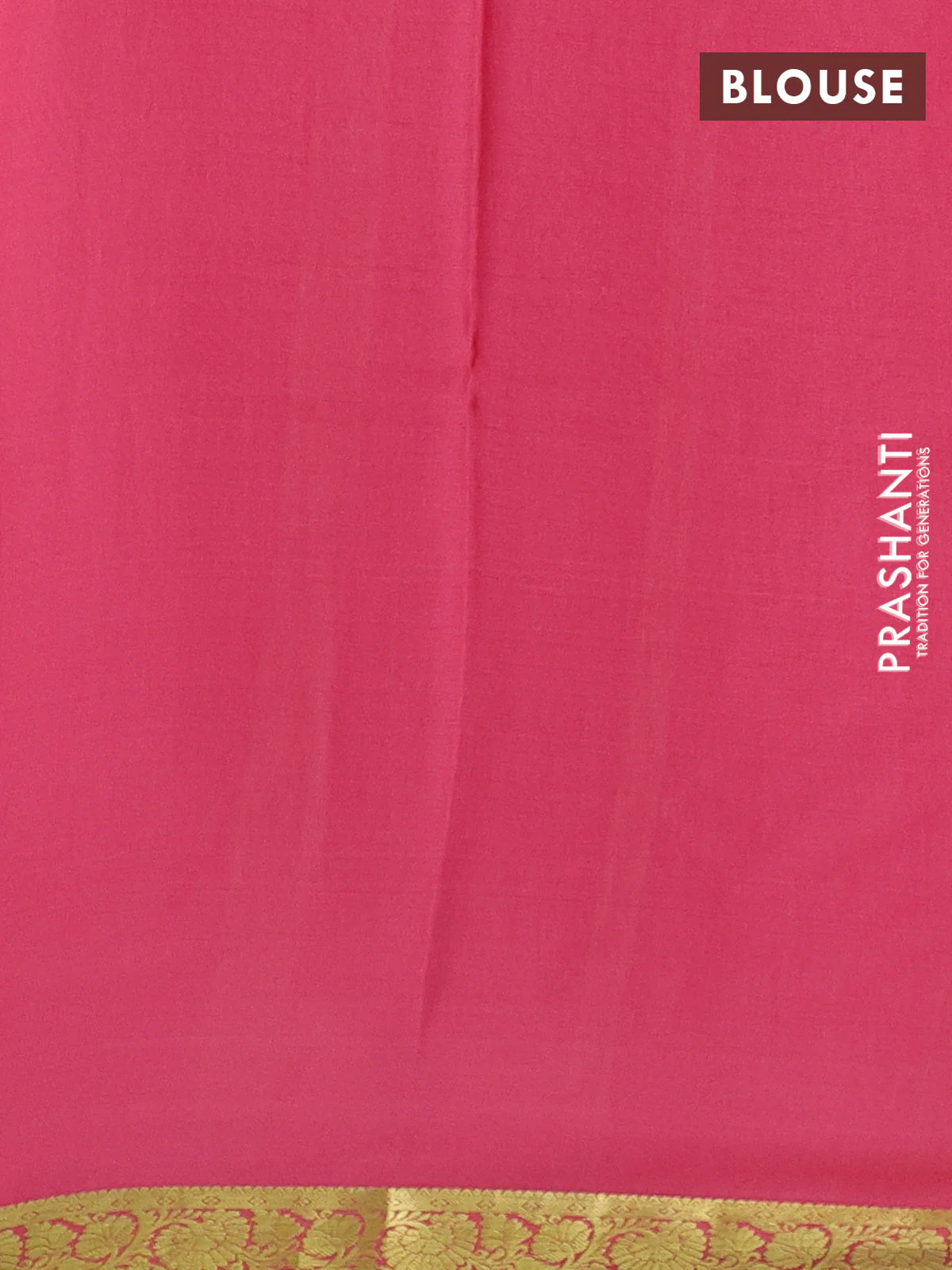 Pure mysore silk saree peach shade with plain body and zari woven border - Image 3