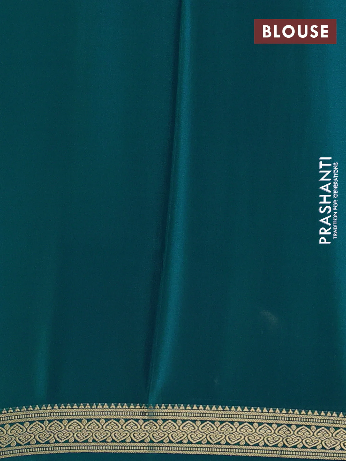 Pure mysore silk saree peacock blue with allover zari small checked pattern and zari woven border - Image 3