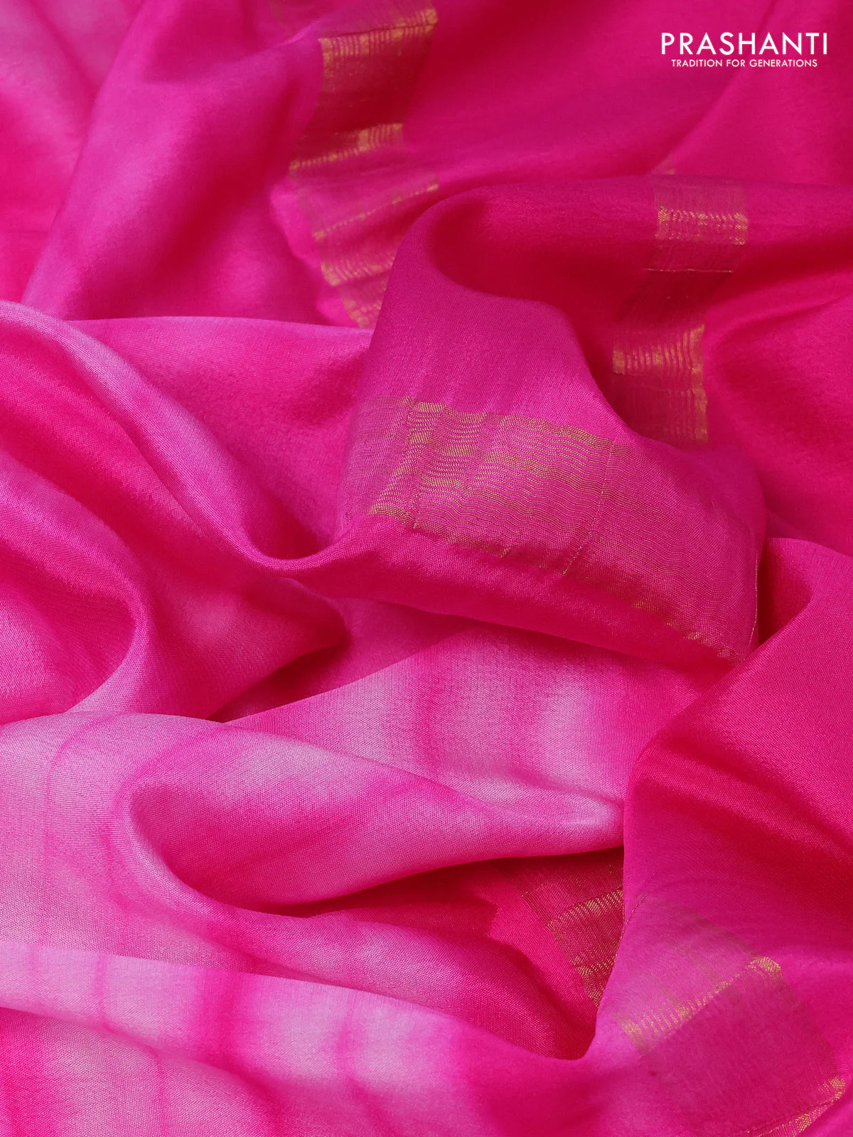 Pure mysore silk saree pink with allover shibori prints and rettapet zari woven border - Image 3