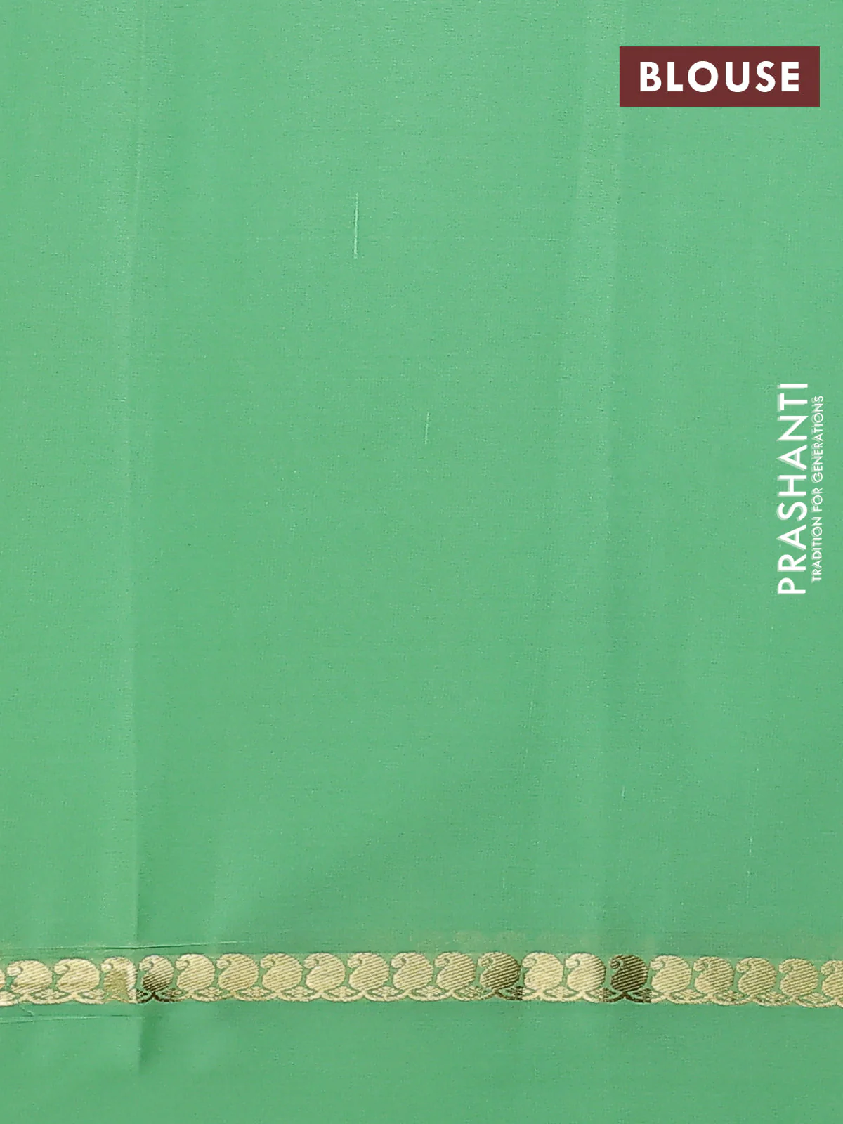 Pure mysore silk saree pista green with zari woven buttas and zari woven simple border - Image 3