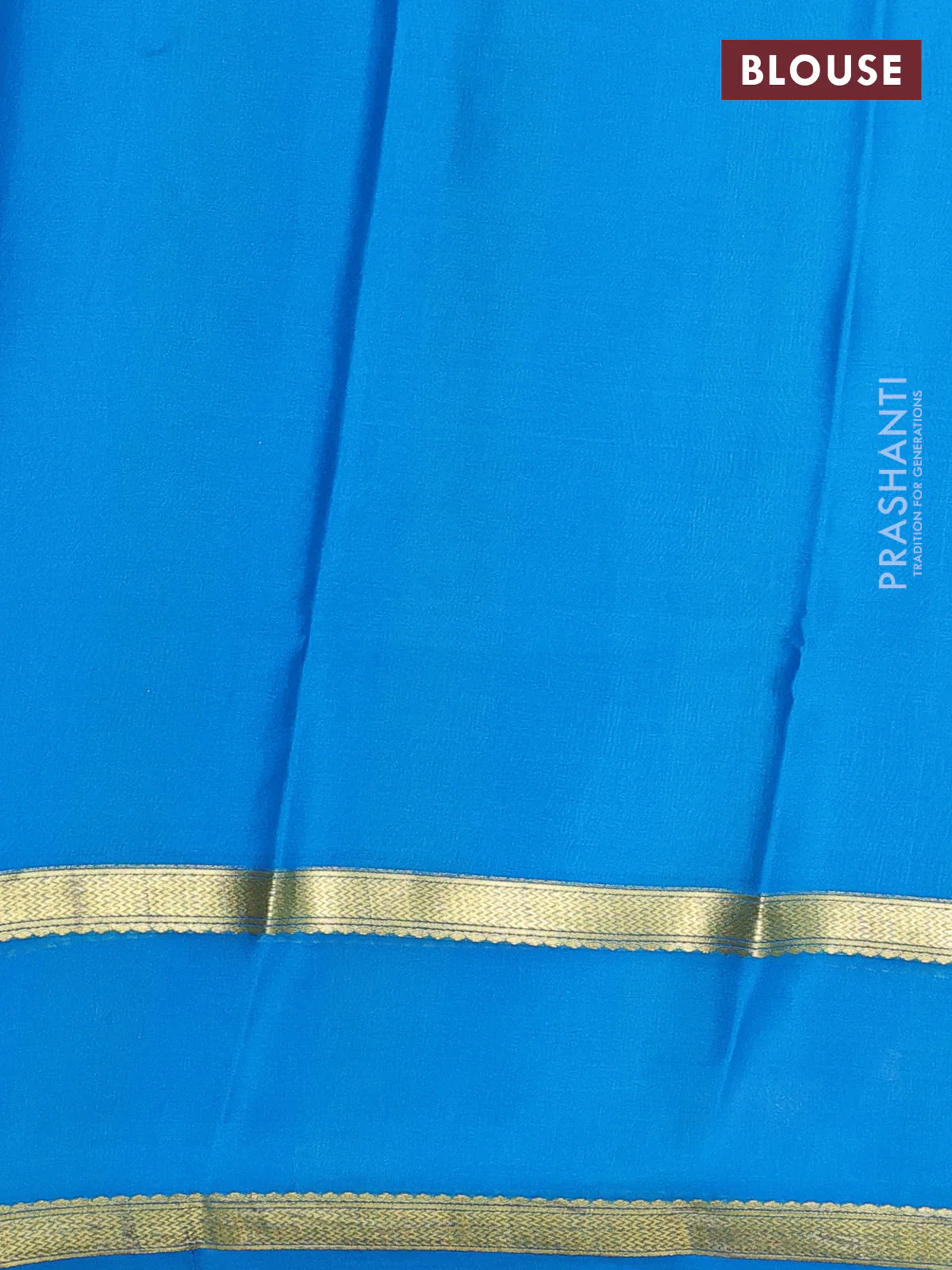 Pure mysore silk saree purple and cs blue with allover small zari woven checked pattern and rettapet zari woven border - Image 3