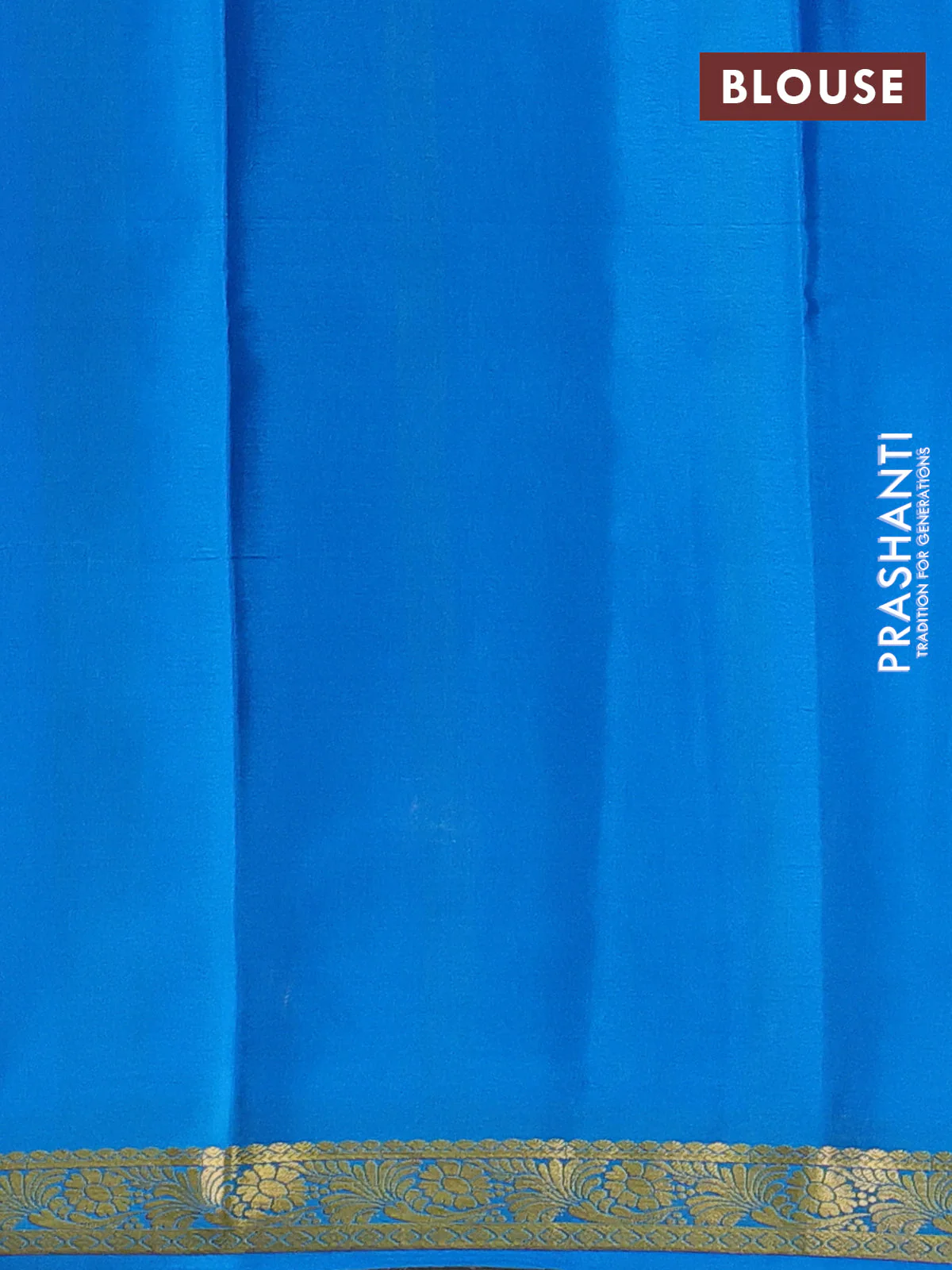 Pure mysore silk saree purple and cs blue with plain body and zari woven border - Image 3