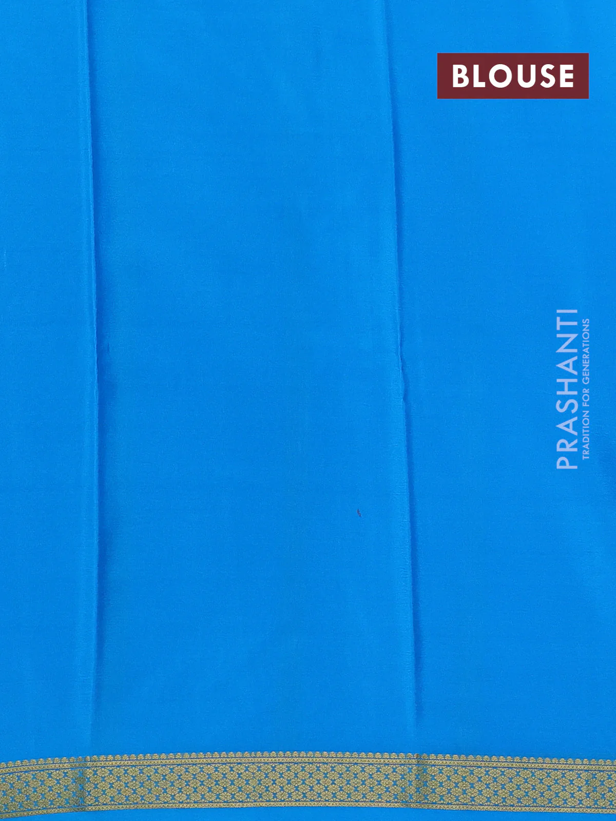 Pure mysore silk saree purple and cs blue with plain body and zari woven border - Image 3