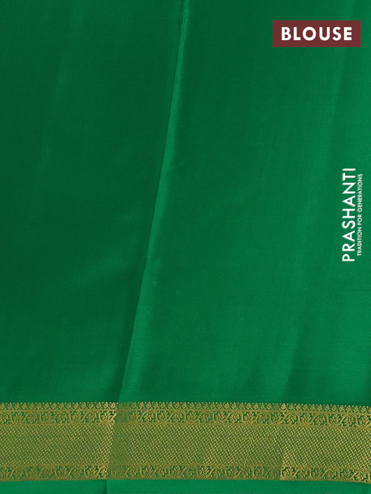 Pure mysore silk saree purple and green with allover zari checked pattern and zari woven border - Image 3