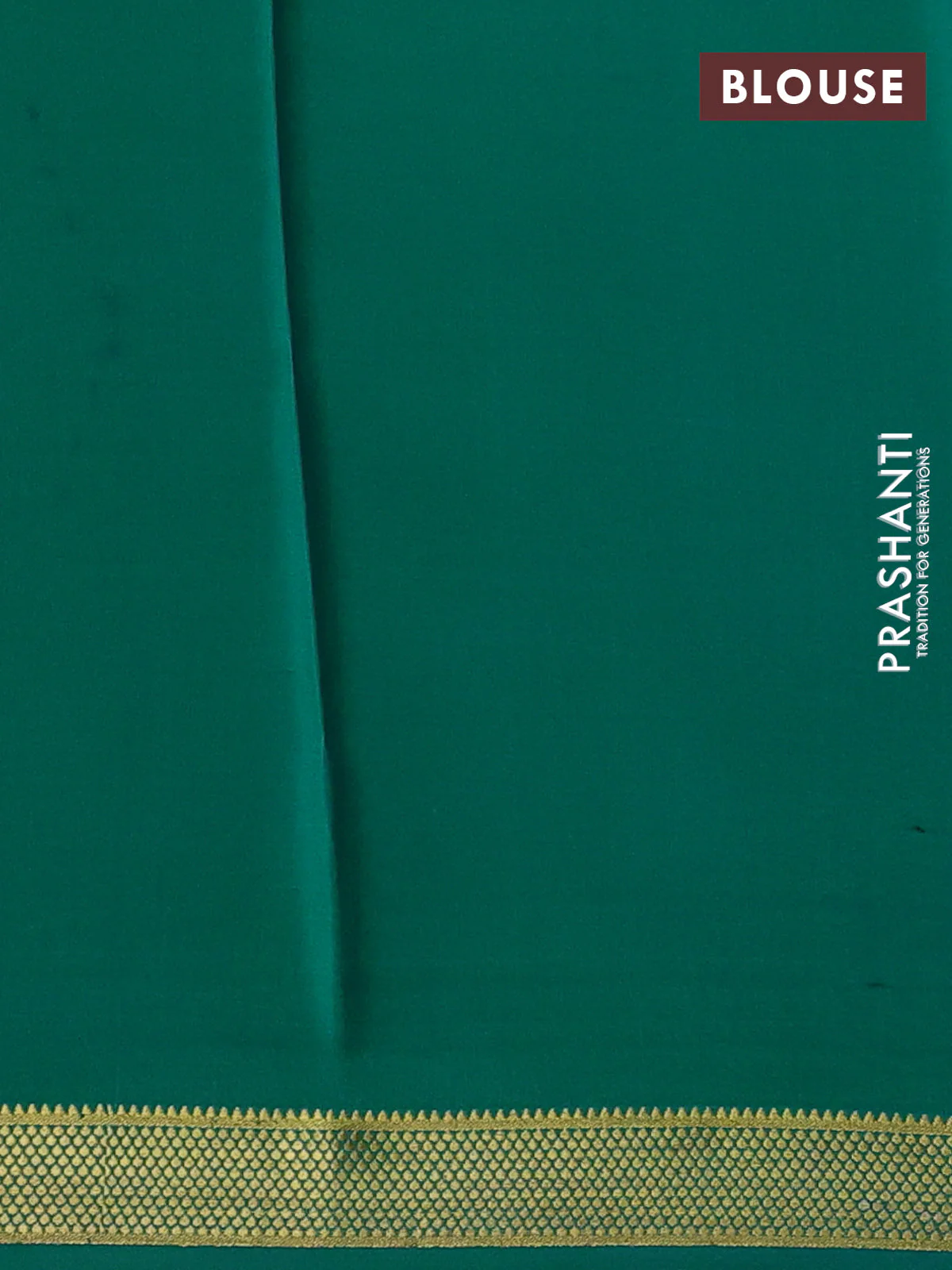 Pure mysore silk saree purple and teal green with allover small zari checked pattern and zari woven border - Image 3