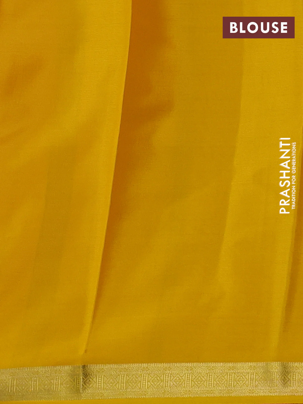 Pure mysore silk saree purple and yellow with plain body and zari woven border - Image 3