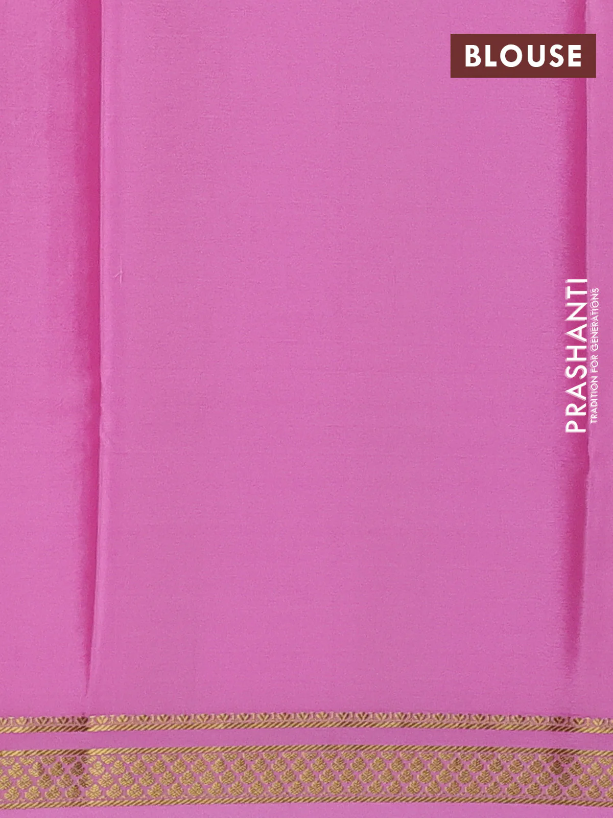 Pure mysore silk saree purple shade and light pink with allover zari woven checked pattern and zari woven border - Image 3