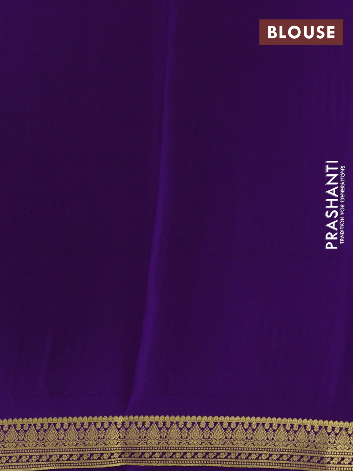Pure mysore silk saree purple with allover zari woven buttas and zari woven border - Image 3