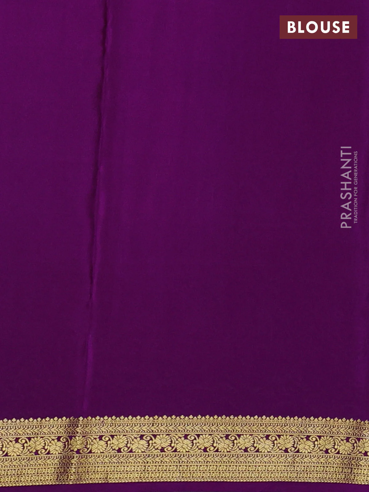 Pure mysore silk saree purple with allover zari woven checked pattern and zari woven border - Image 3
