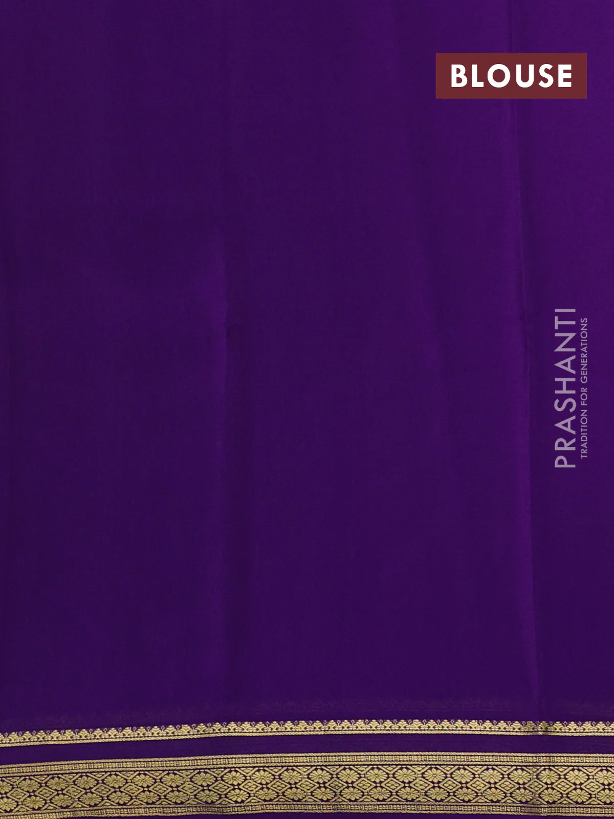 Pure mysore silk saree purple with plain body and zari woven border - Image 3