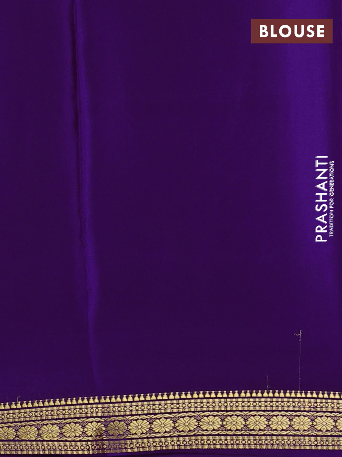 Pure mysore silk saree purple with plain body and zari woven border - Image 3