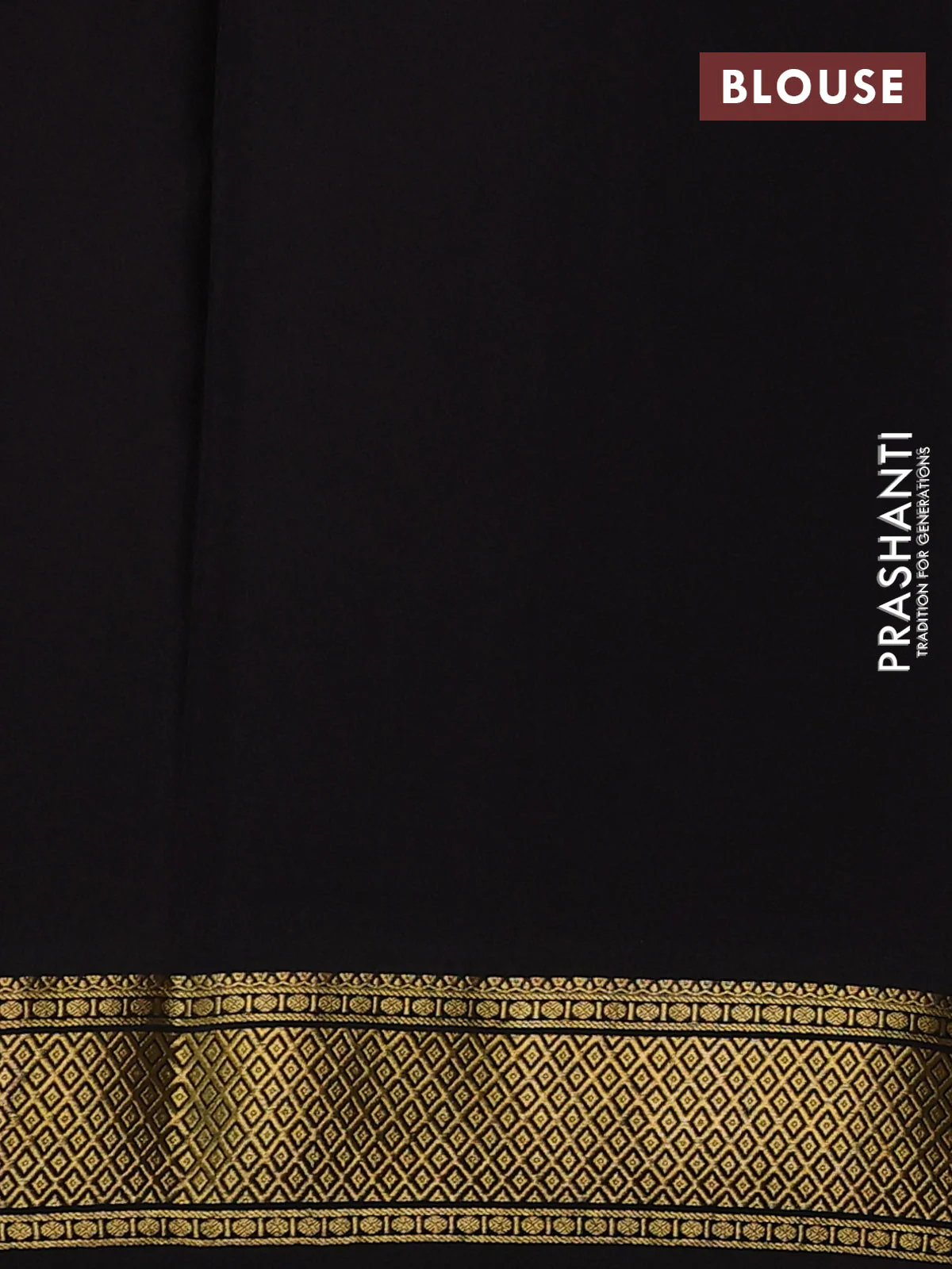 Pure mysore silk saree red and black with allover zari checks & buttas and zari woven border - Image 3