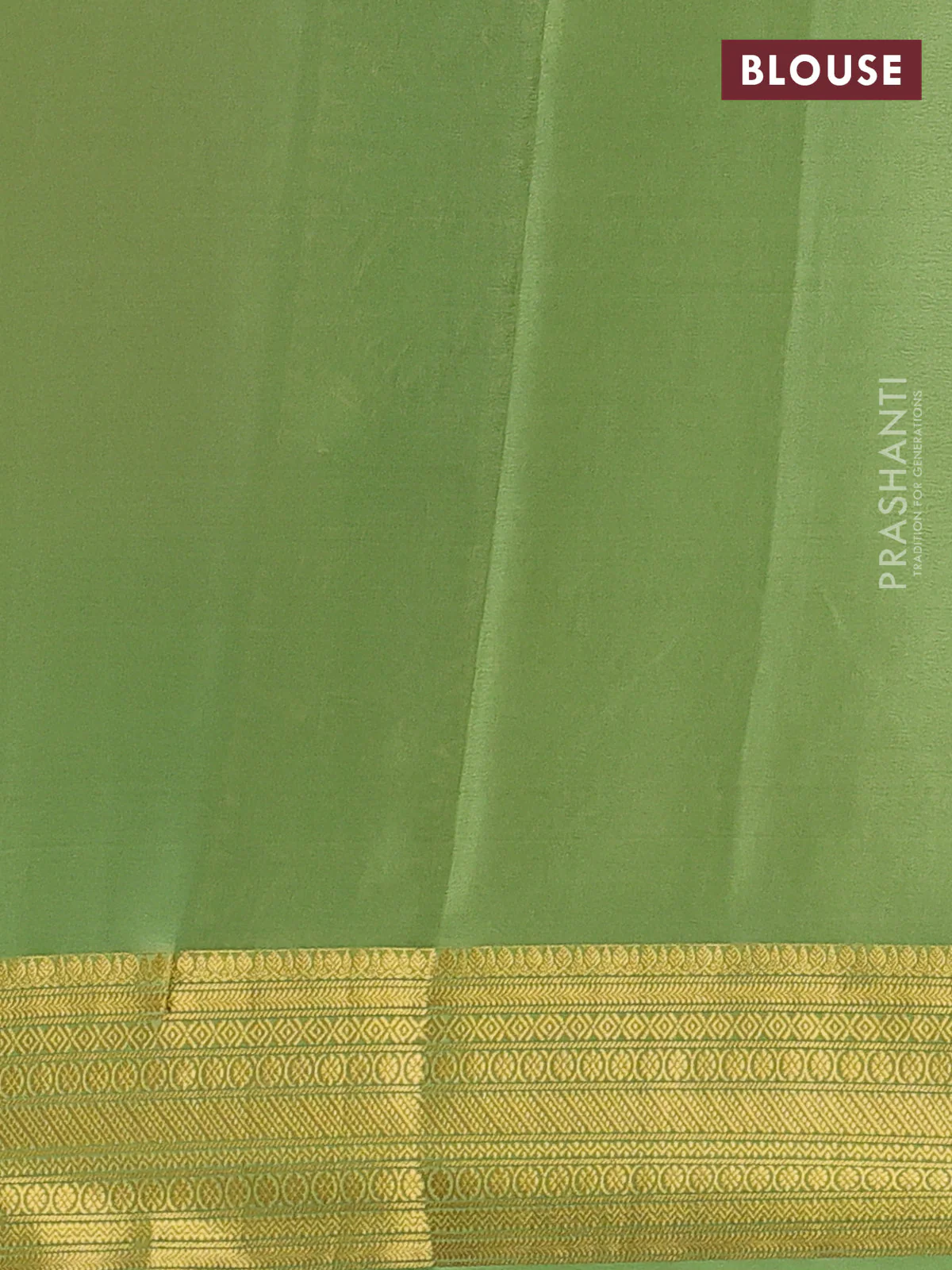 Pure mysore silk saree red and green with allover zari weaves and zari woven border - Image 3