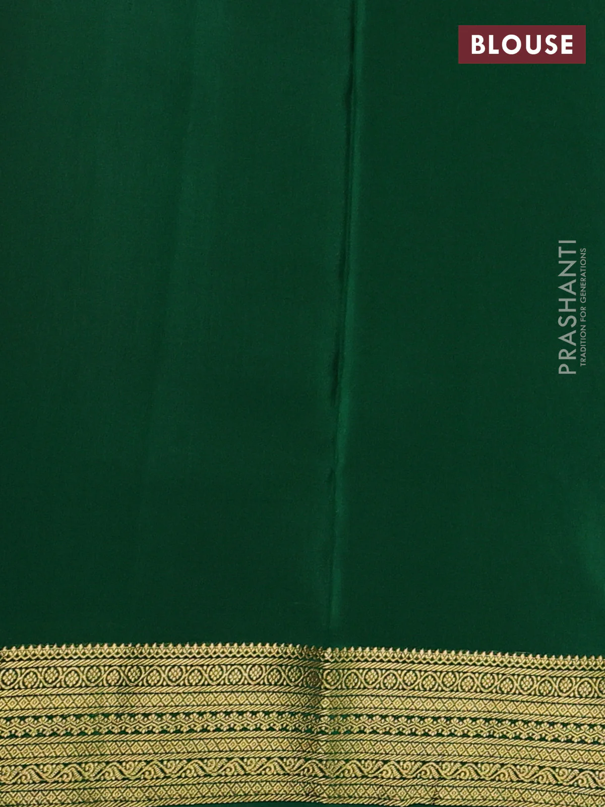 Pure mysore silk saree red and green with allover zari woven buttas and zari woven border - Image 3