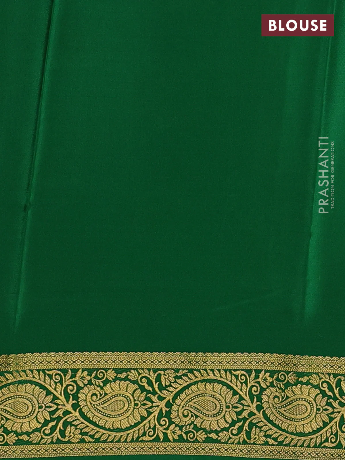 Pure mysore silk saree red and green with allover zari woven buttas and zari woven border - Image 3