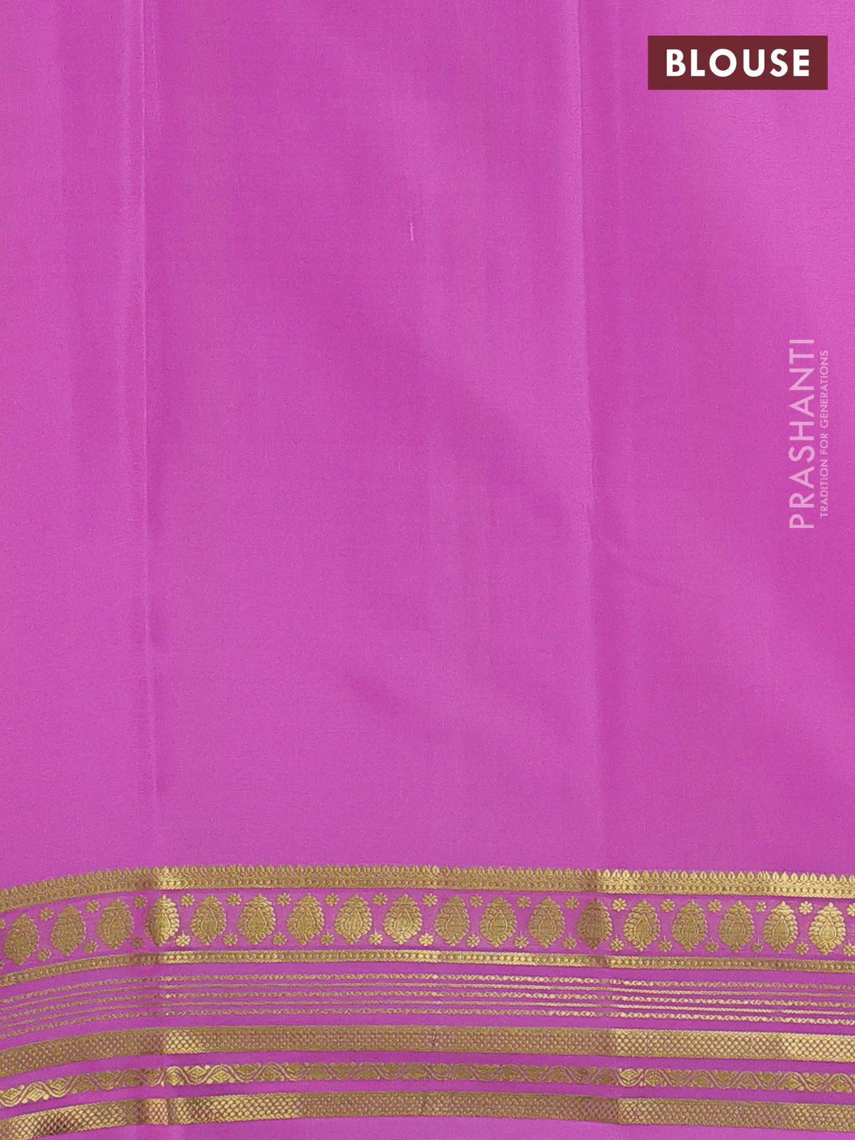 Pure mysore silk saree red and light pink with plain body and zari woven border - Image 3
