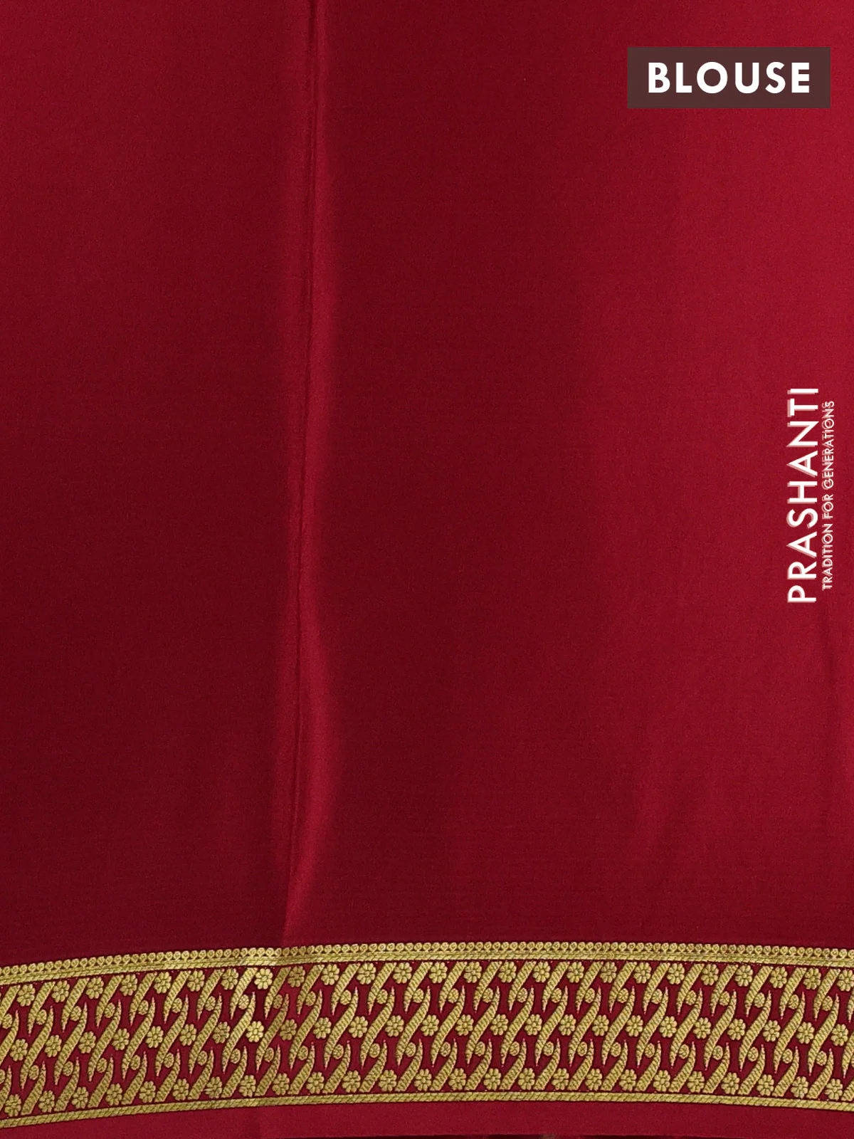 Pure mysore silk saree red with allover zari woven buttas and zari woven border - Image 3