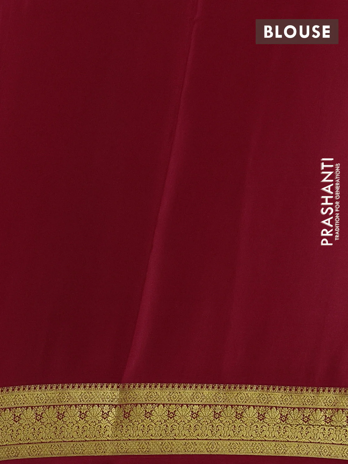 Pure mysore silk saree red with allover zari woven buttas and zari woven border - Image 3