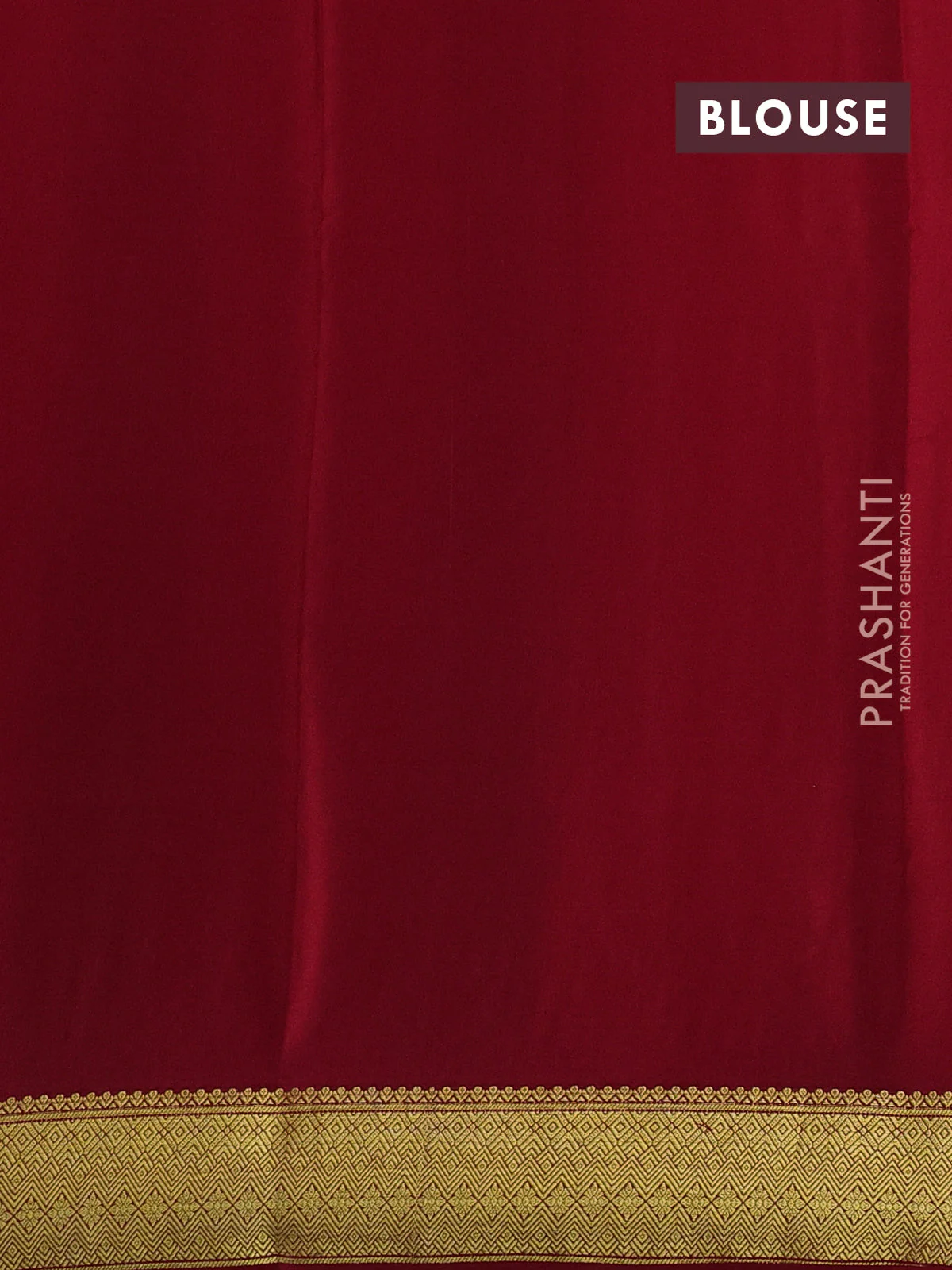 Pure mysore silk saree red with allover zari woven buttas and zari woven border - Image 3