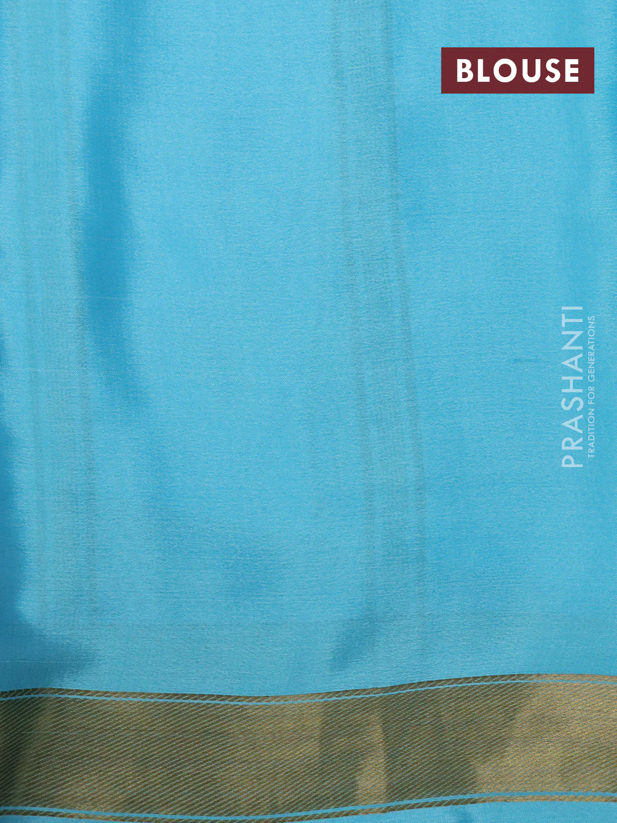 Pure mysore silk saree royal blue and light blue with kalamkari digital prints and long zari woven border - Image 4