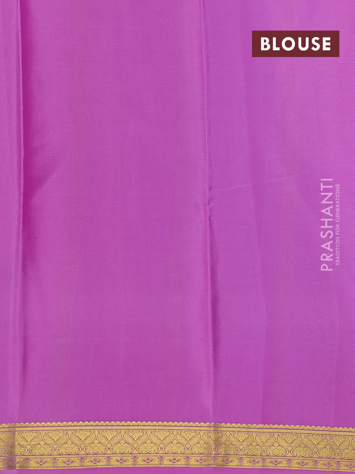 Pure mysore silk saree royal blue and pink with plain body and zari woven border - Image 3