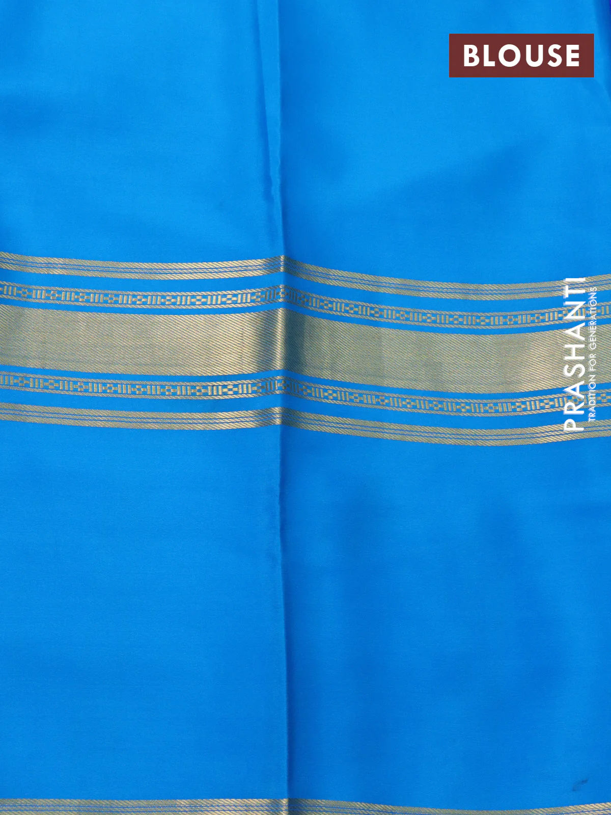 Pure mysore silk saree royal blue and purple with plain body and long zari woven border - Image 4