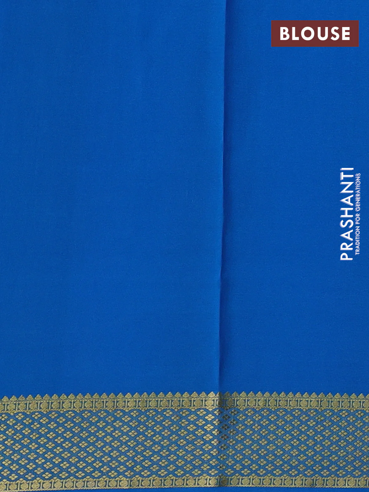 Pure mysore silk saree royal blue and teal blue with allover zari checks & buttas and zari woven border - Image 3